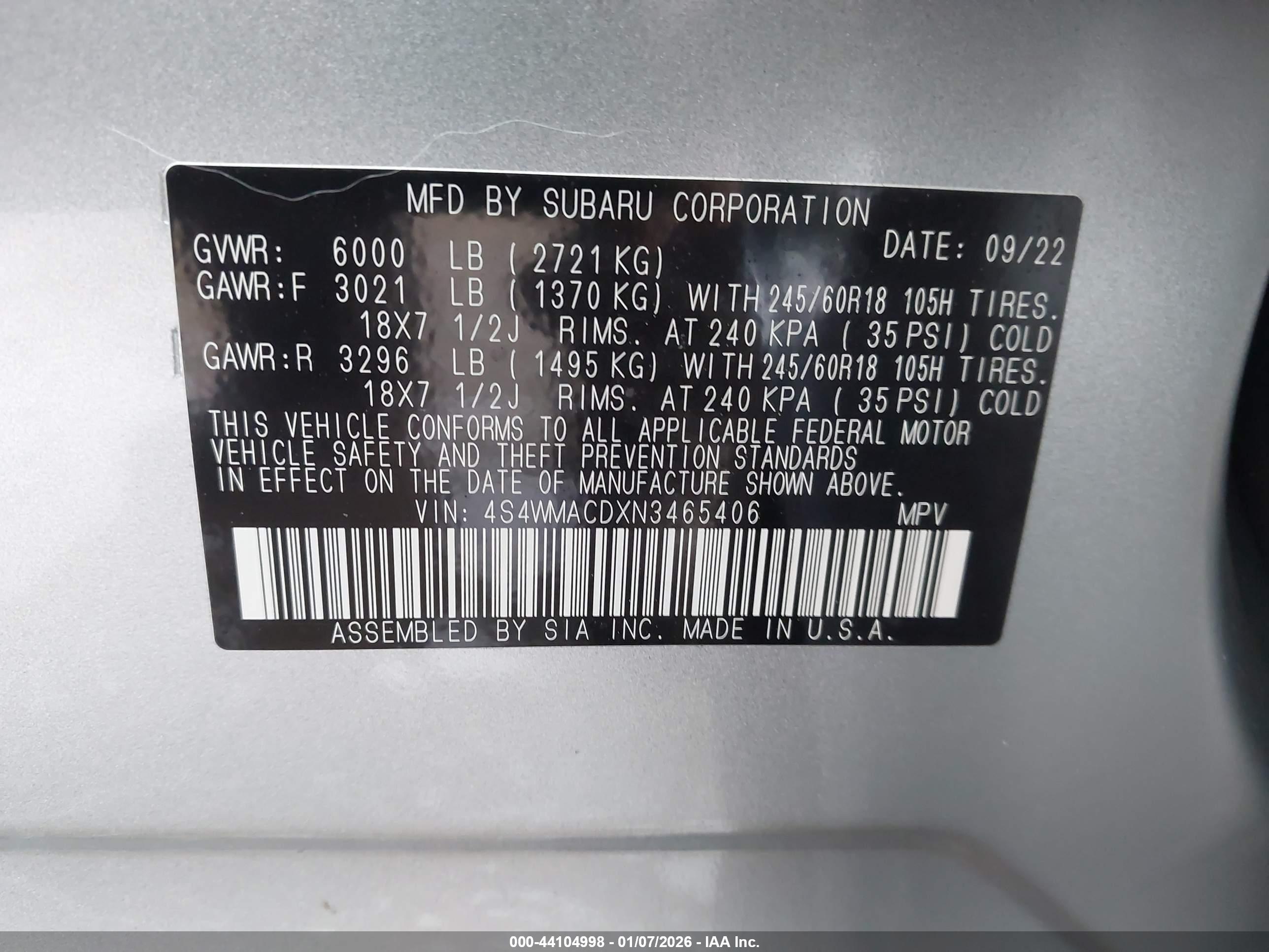SUBARU ASCENT image 9