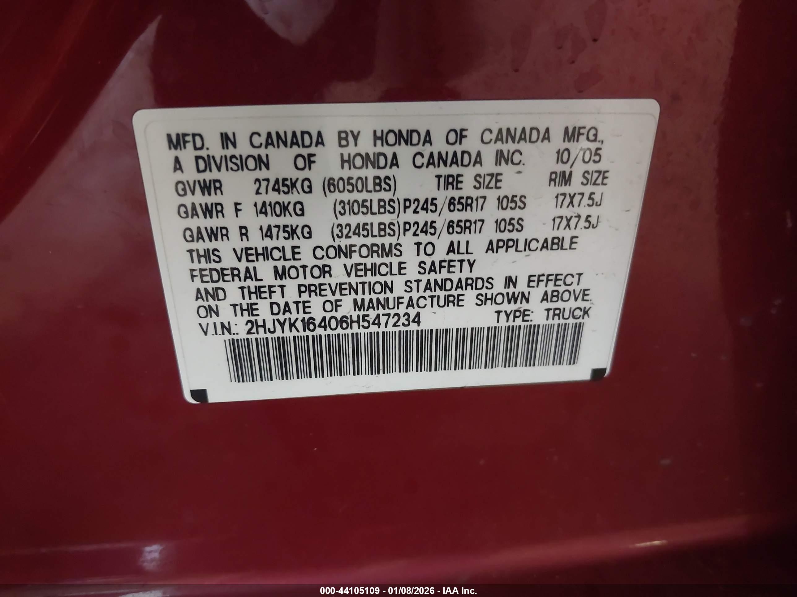 HONDA RIDGELINE image 9