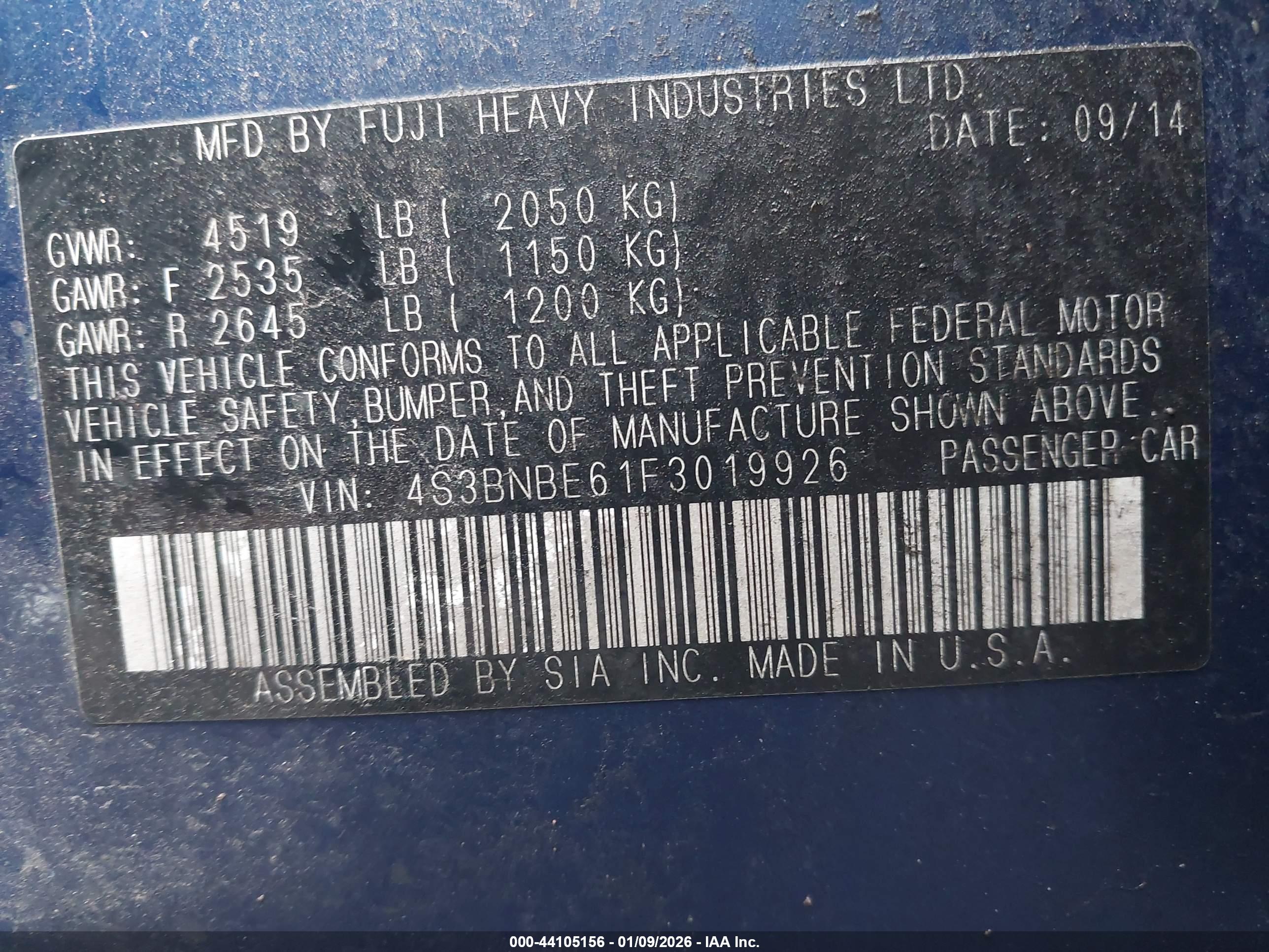 SUBARU LEGACY image 9