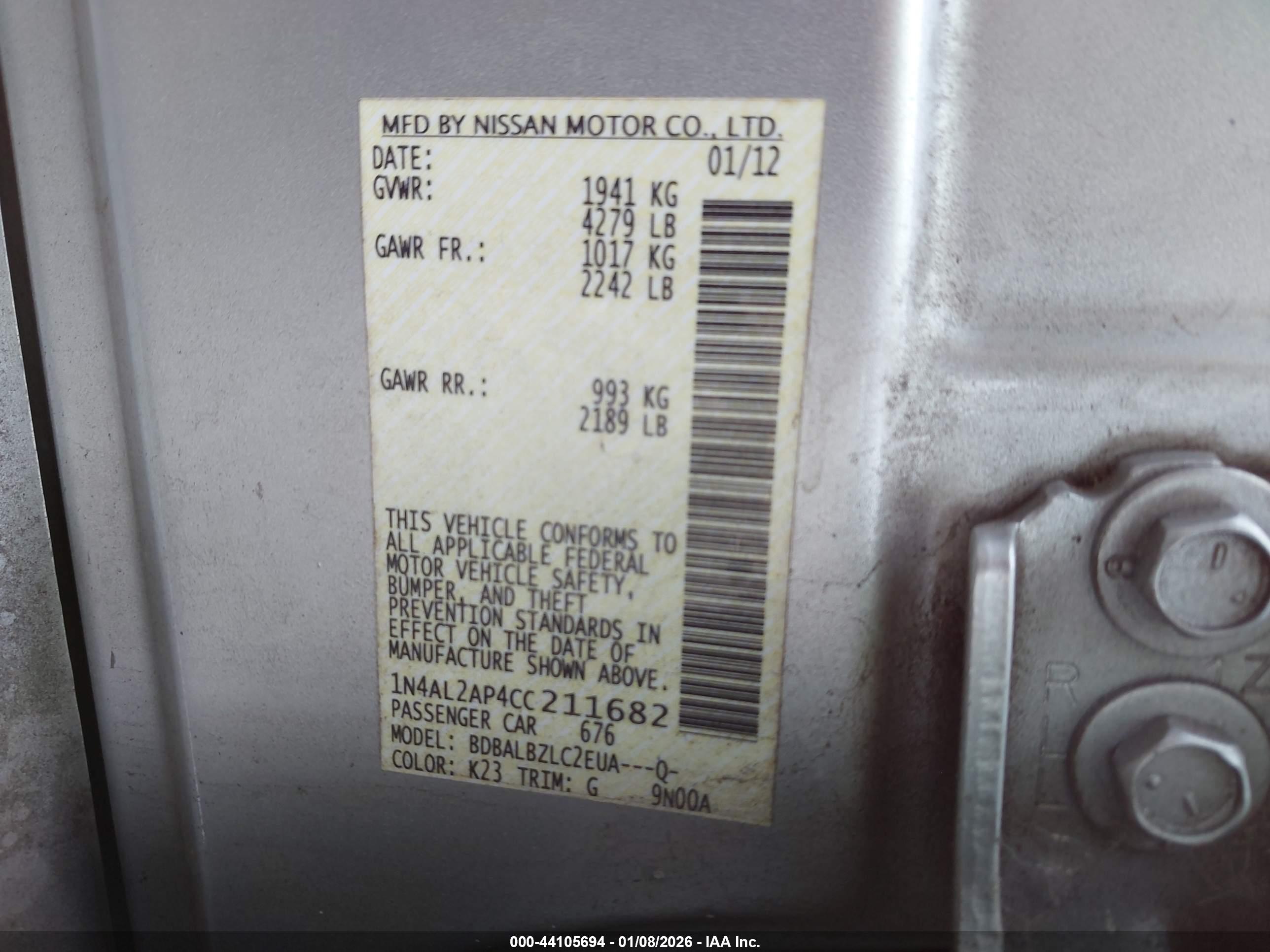 NISSAN ALTIMA image 9