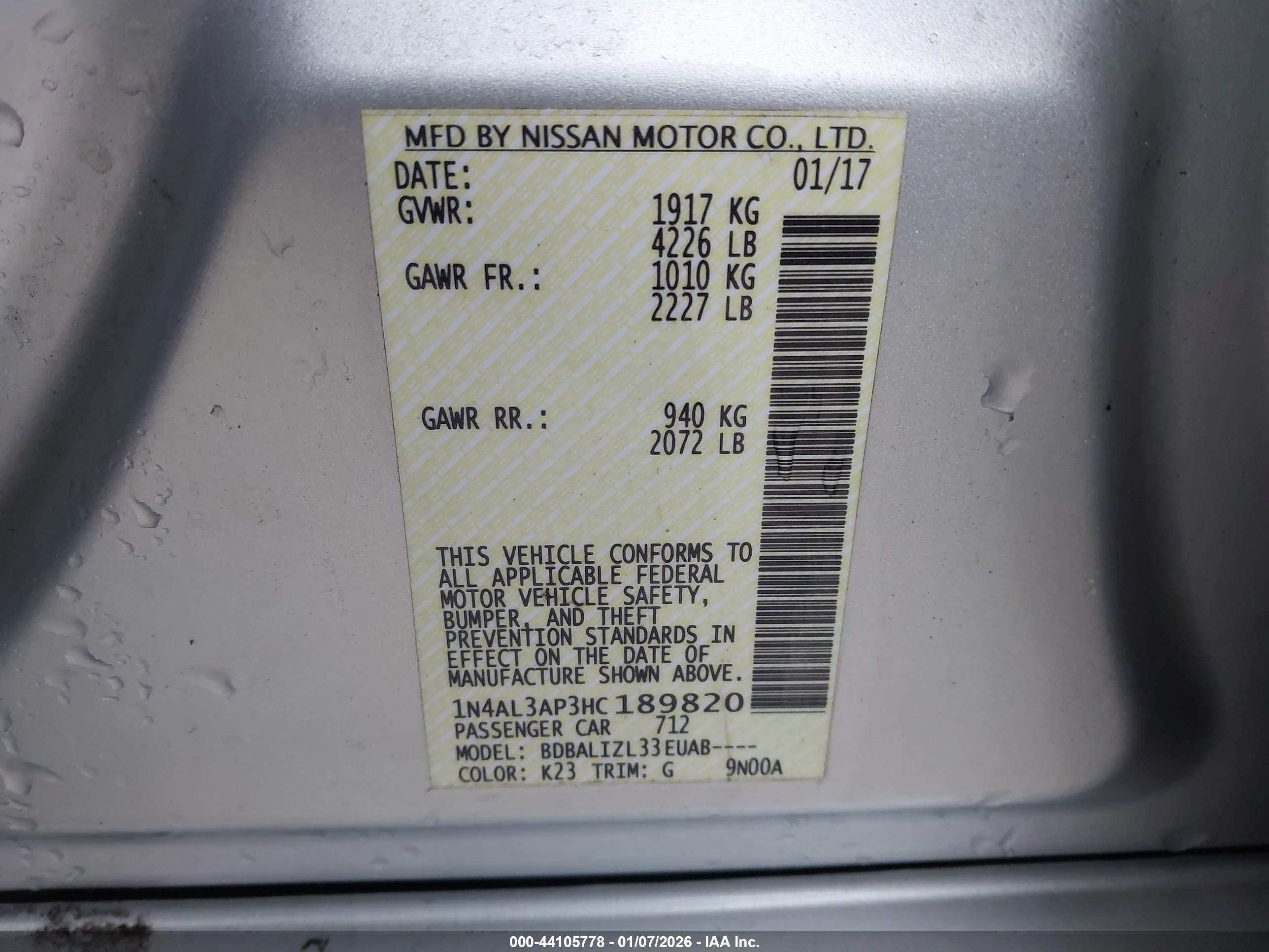 NISSAN ALTIMA image 9