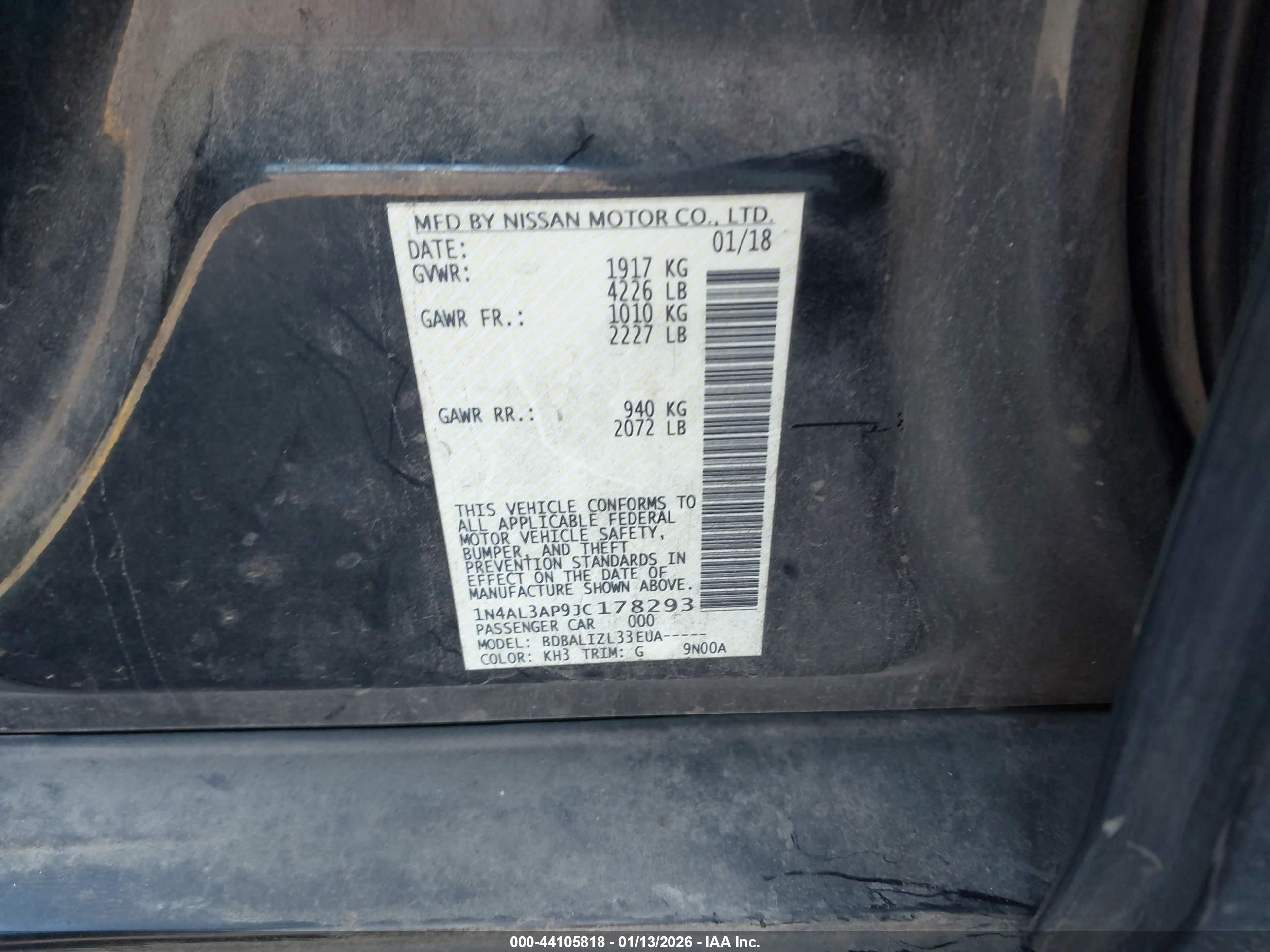 NISSAN ALTIMA image 9