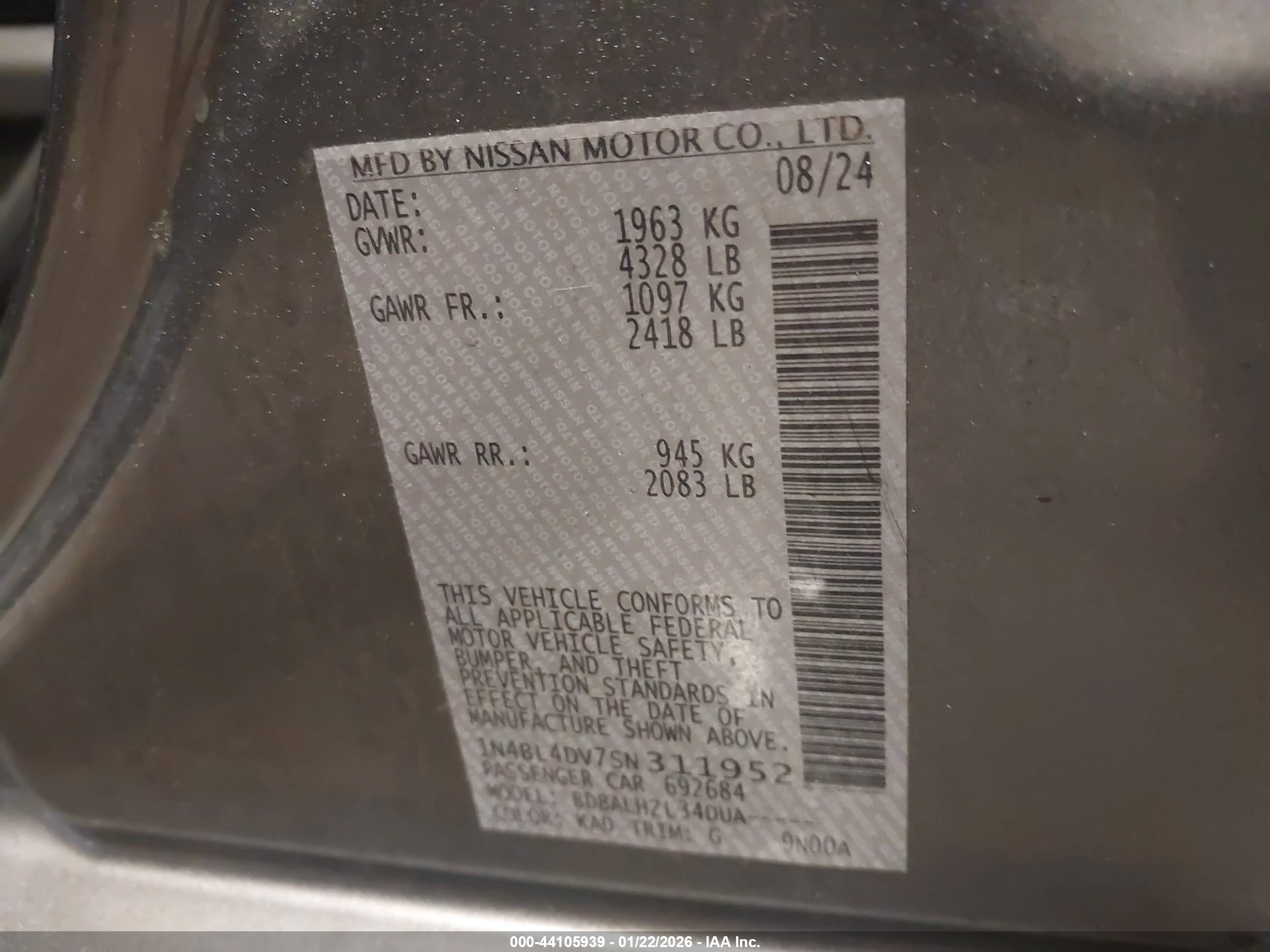 NISSAN ALTIMA image 9