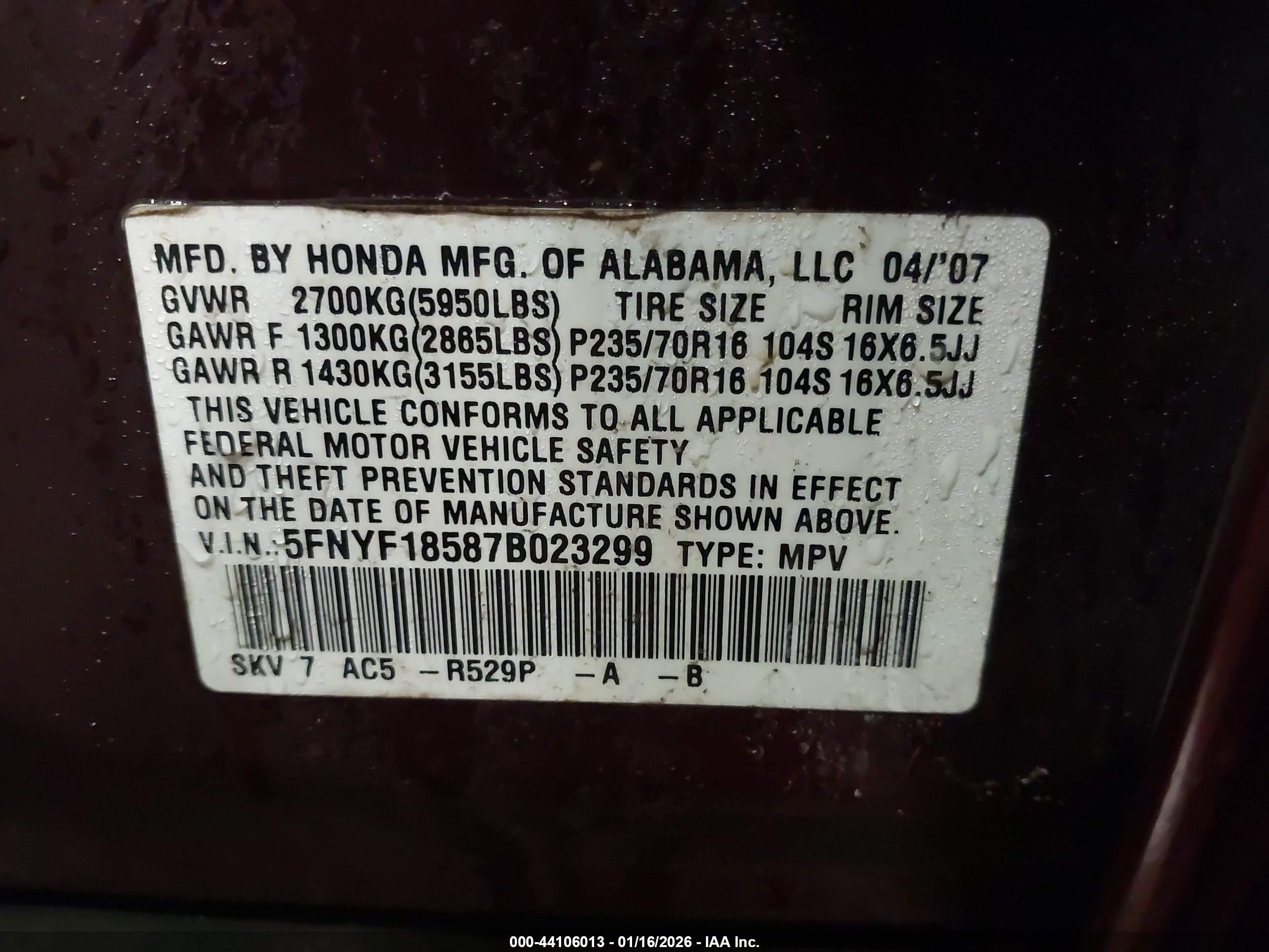 HONDA PILOT image 9