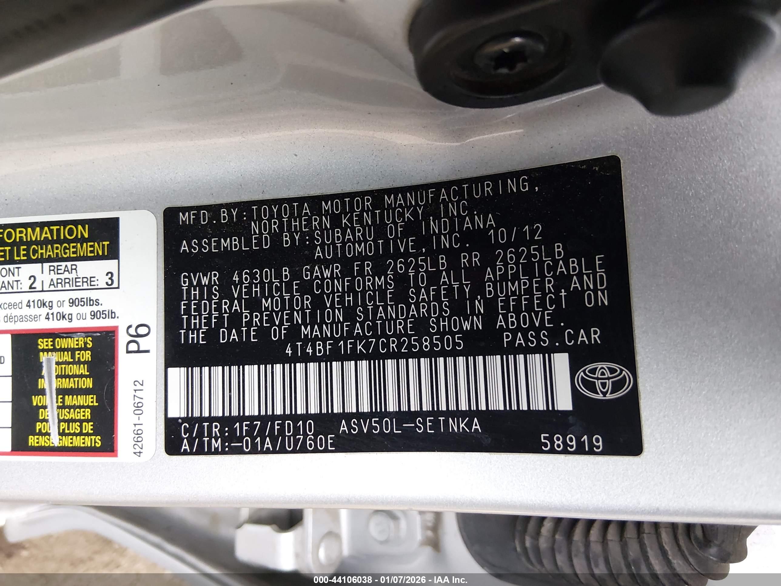 TOYOTA CAMRY image 9