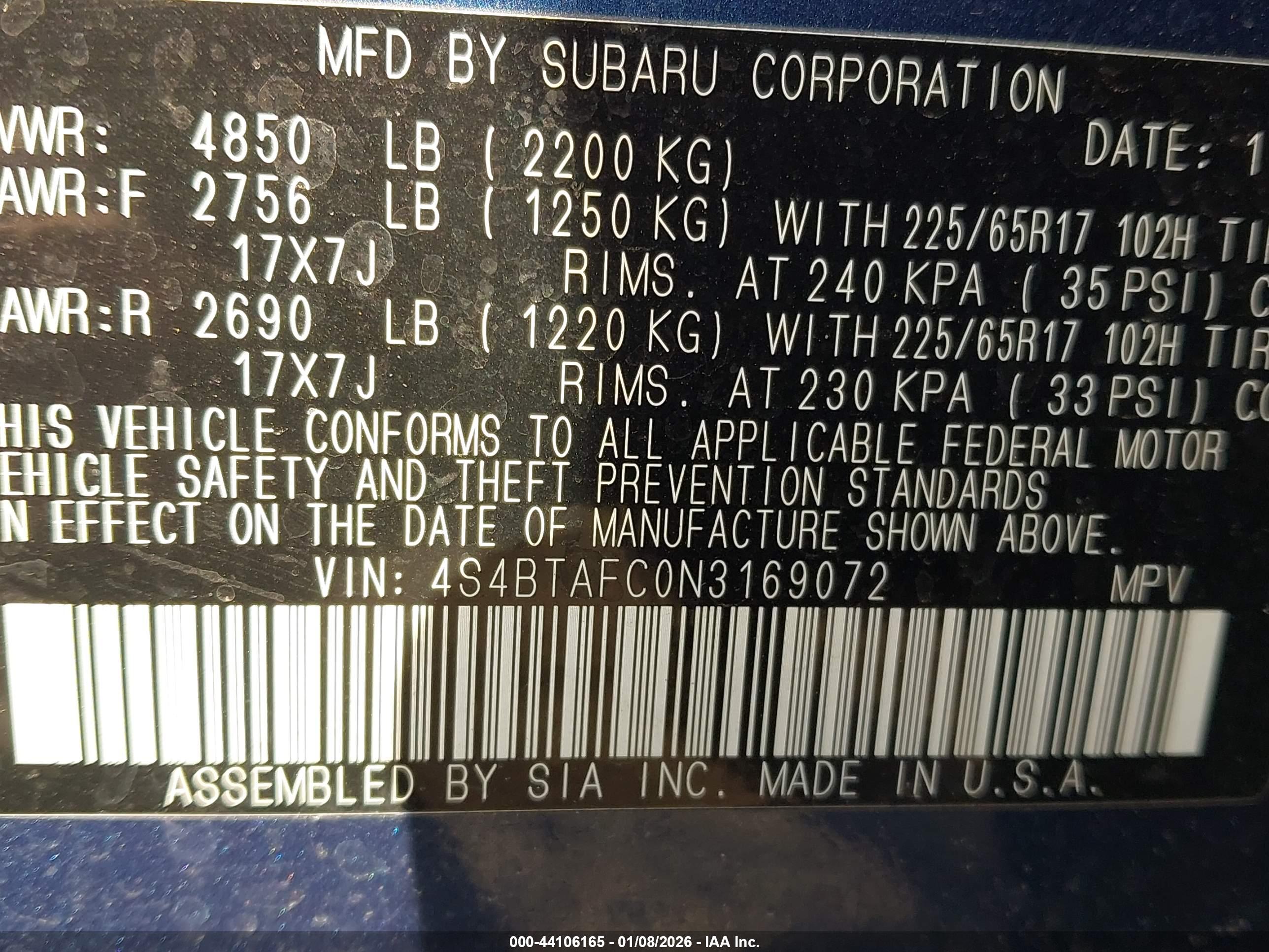 SUBARU OUTBACK image 9