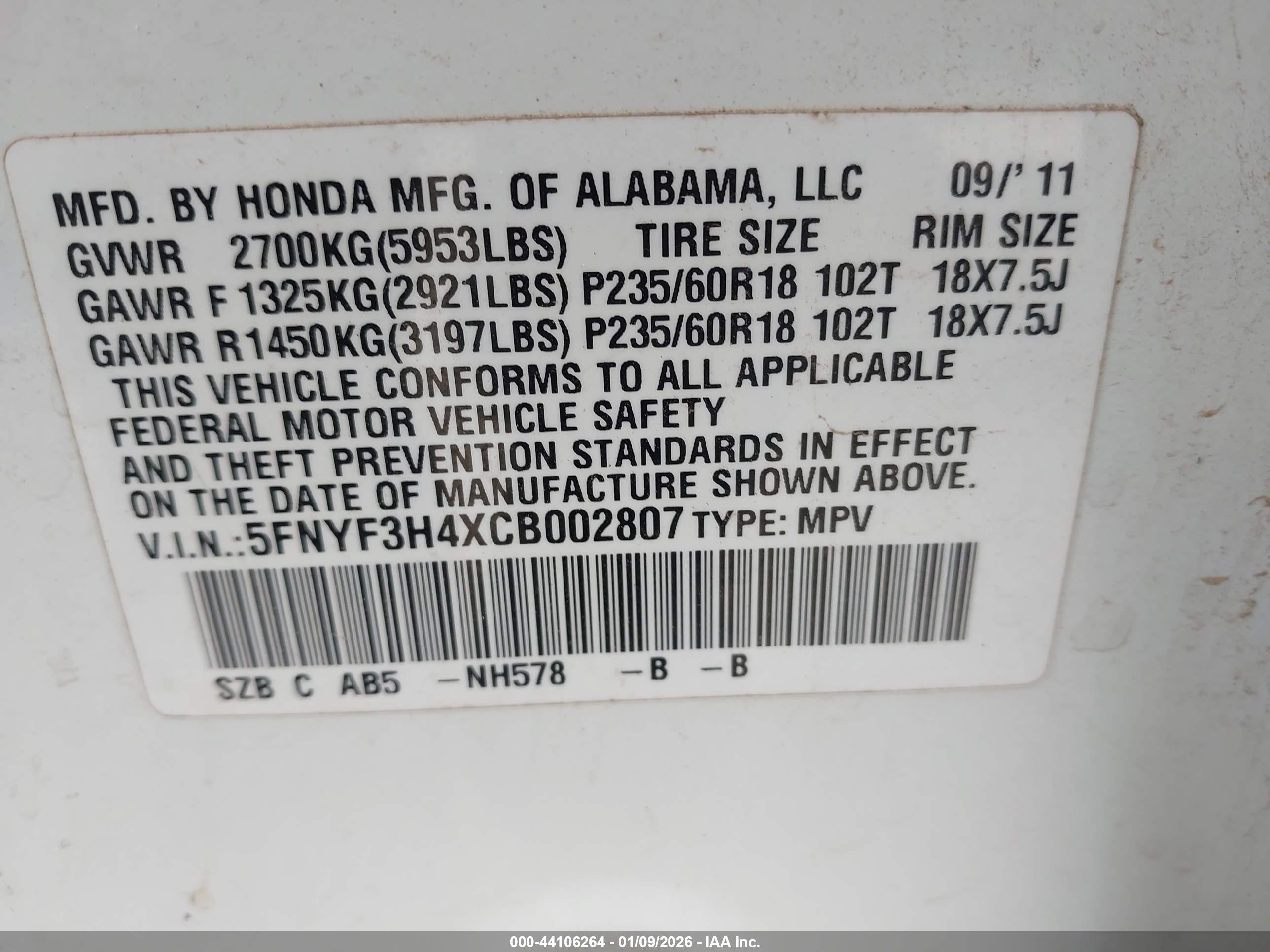 HONDA PILOT image 9