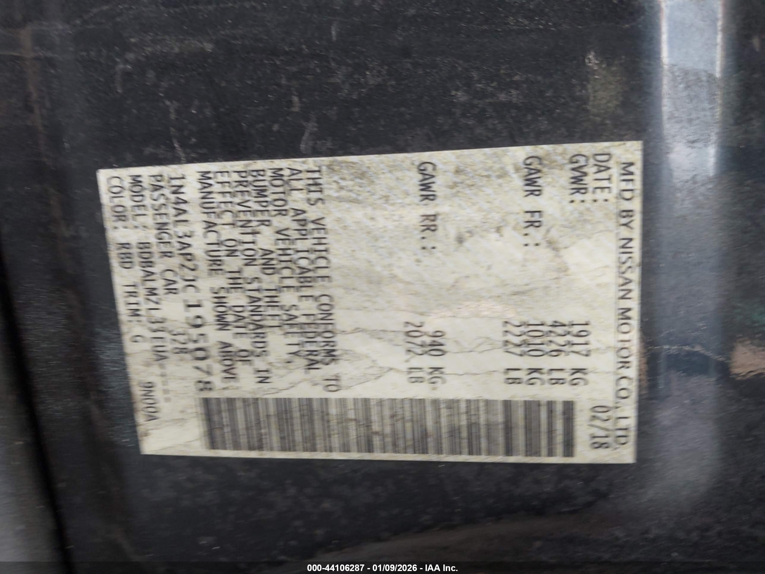 NISSAN ALTIMA image 9