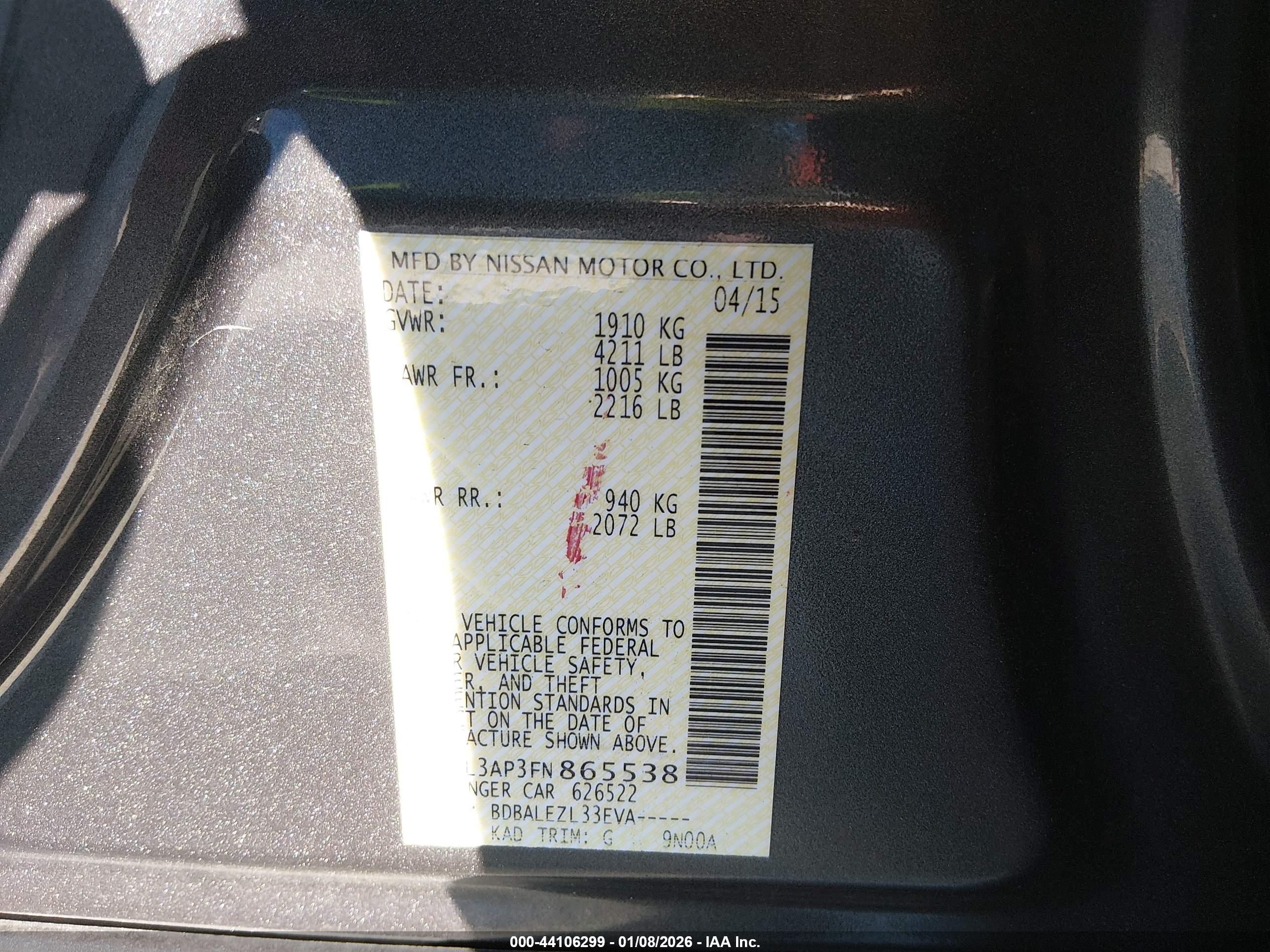 NISSAN ALTIMA image 9