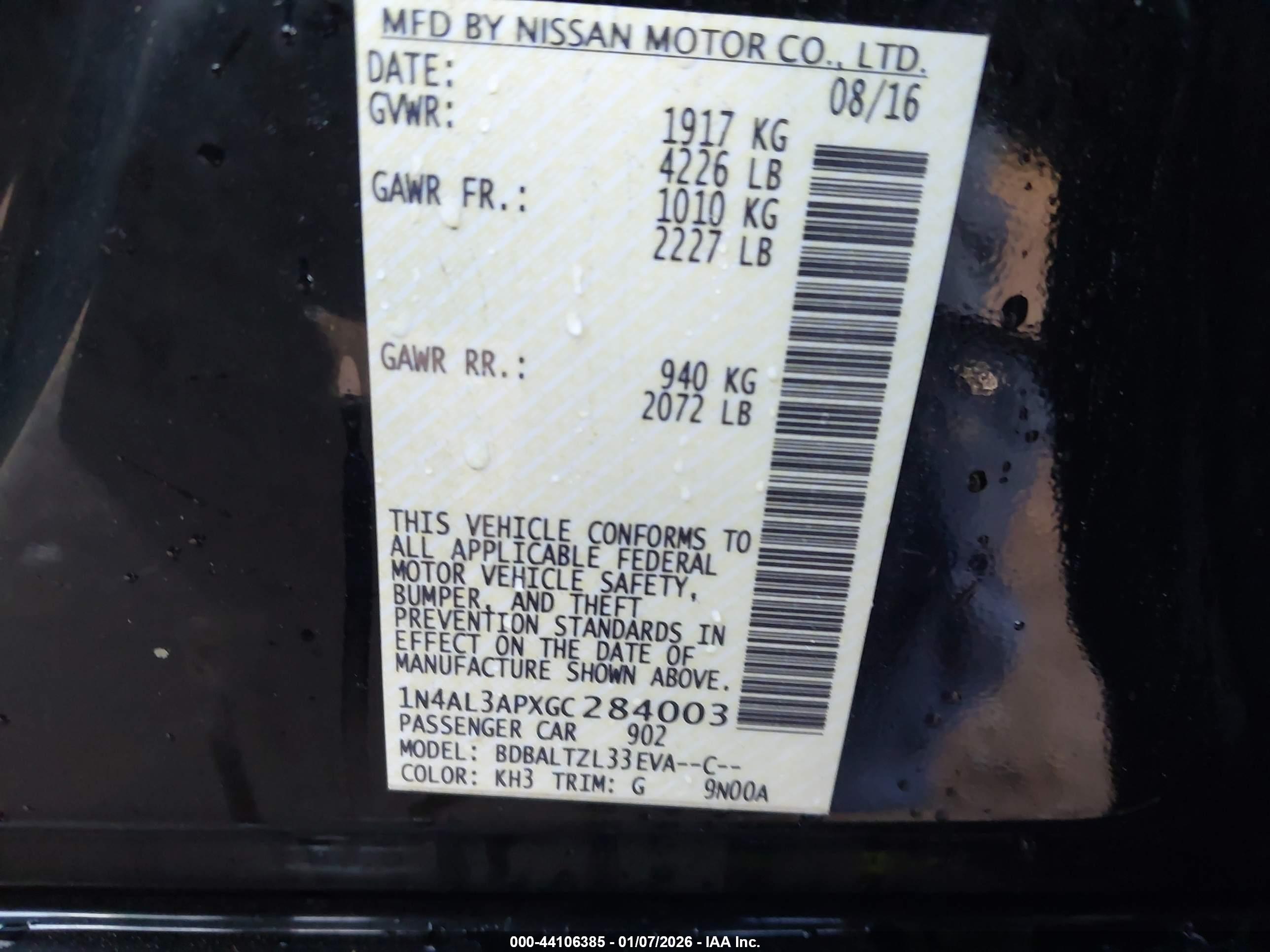 NISSAN ALTIMA image 9