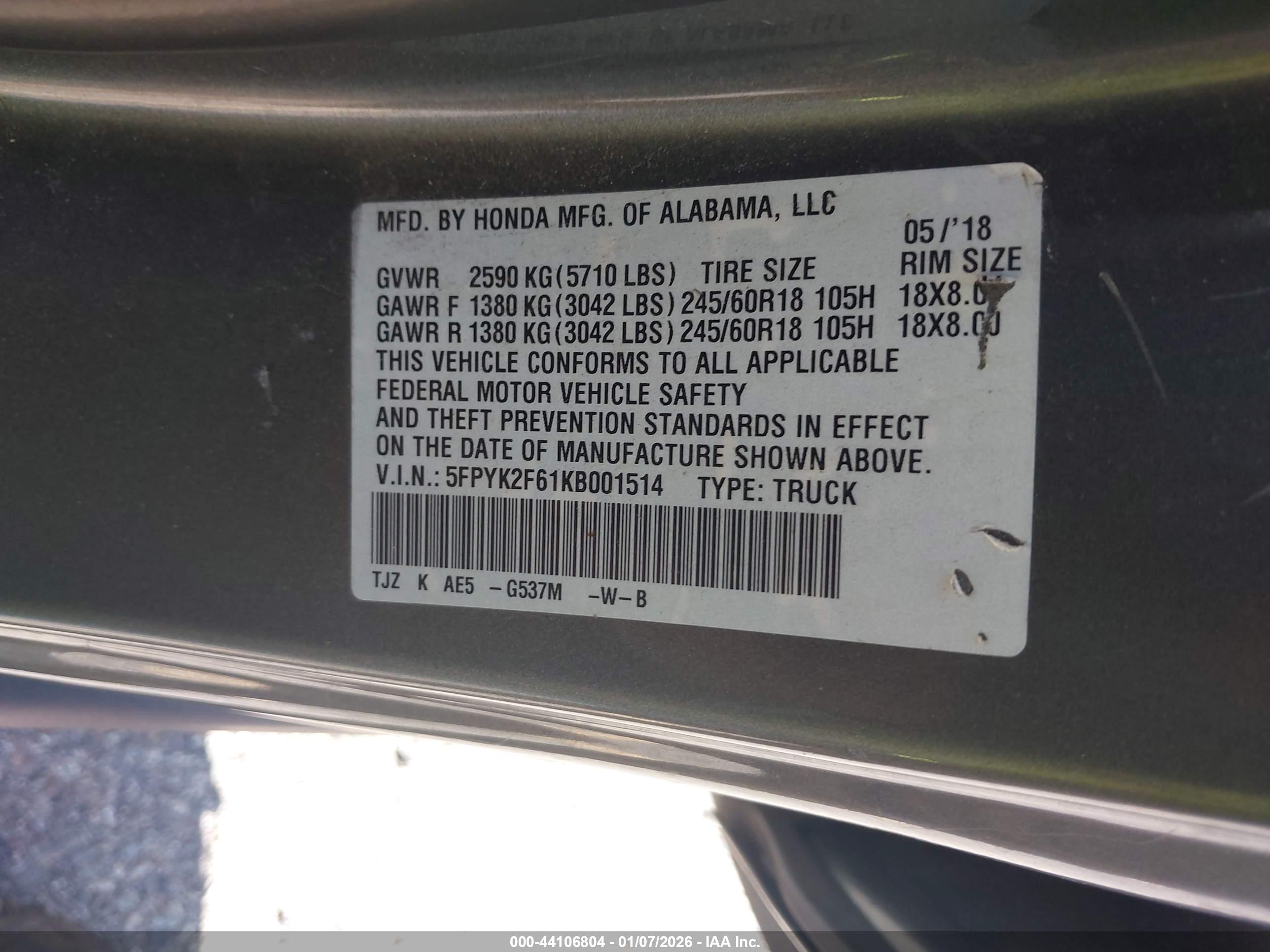 HONDA RIDGELINE image 9