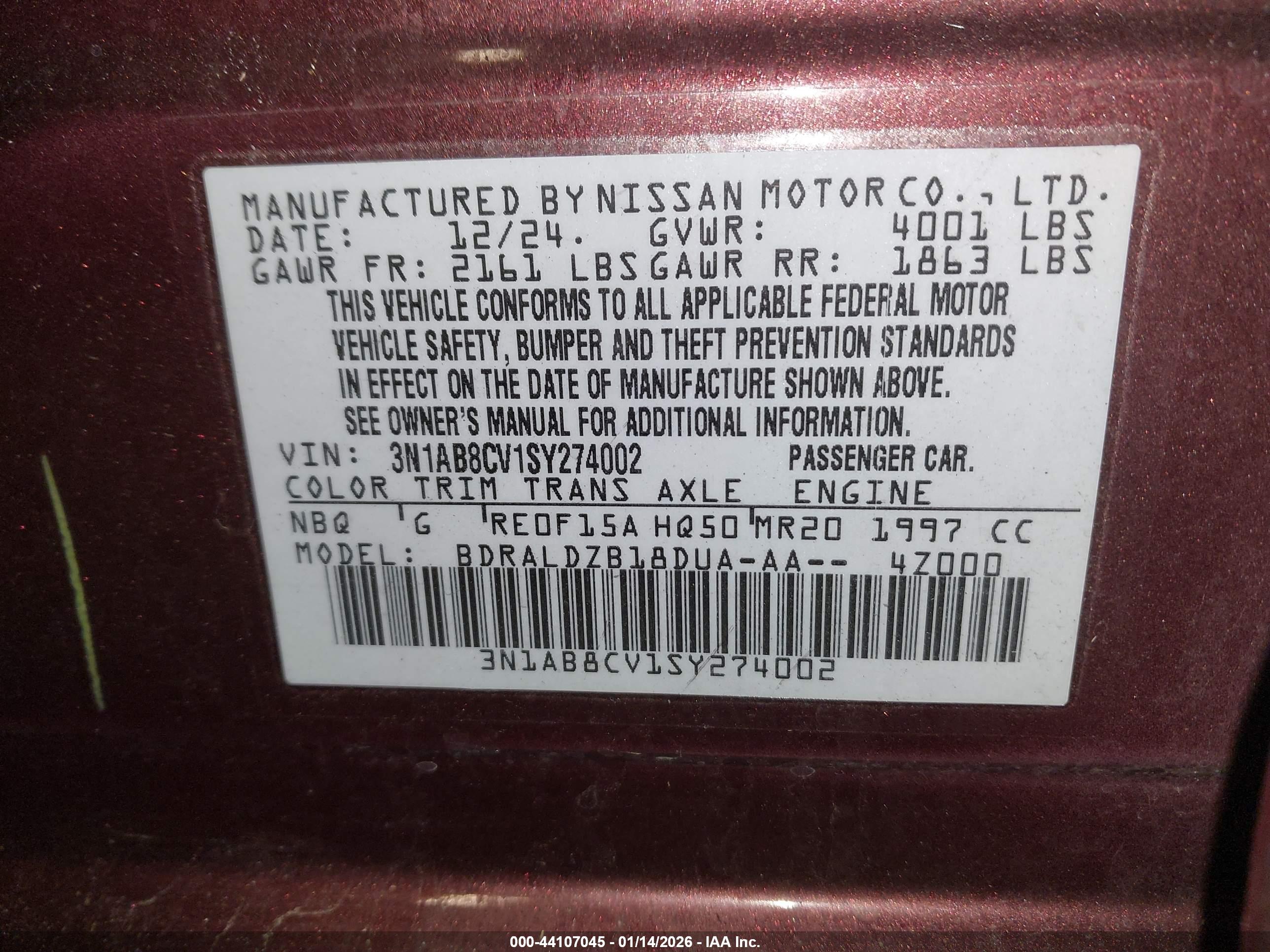 NISSAN SENTRA image 9