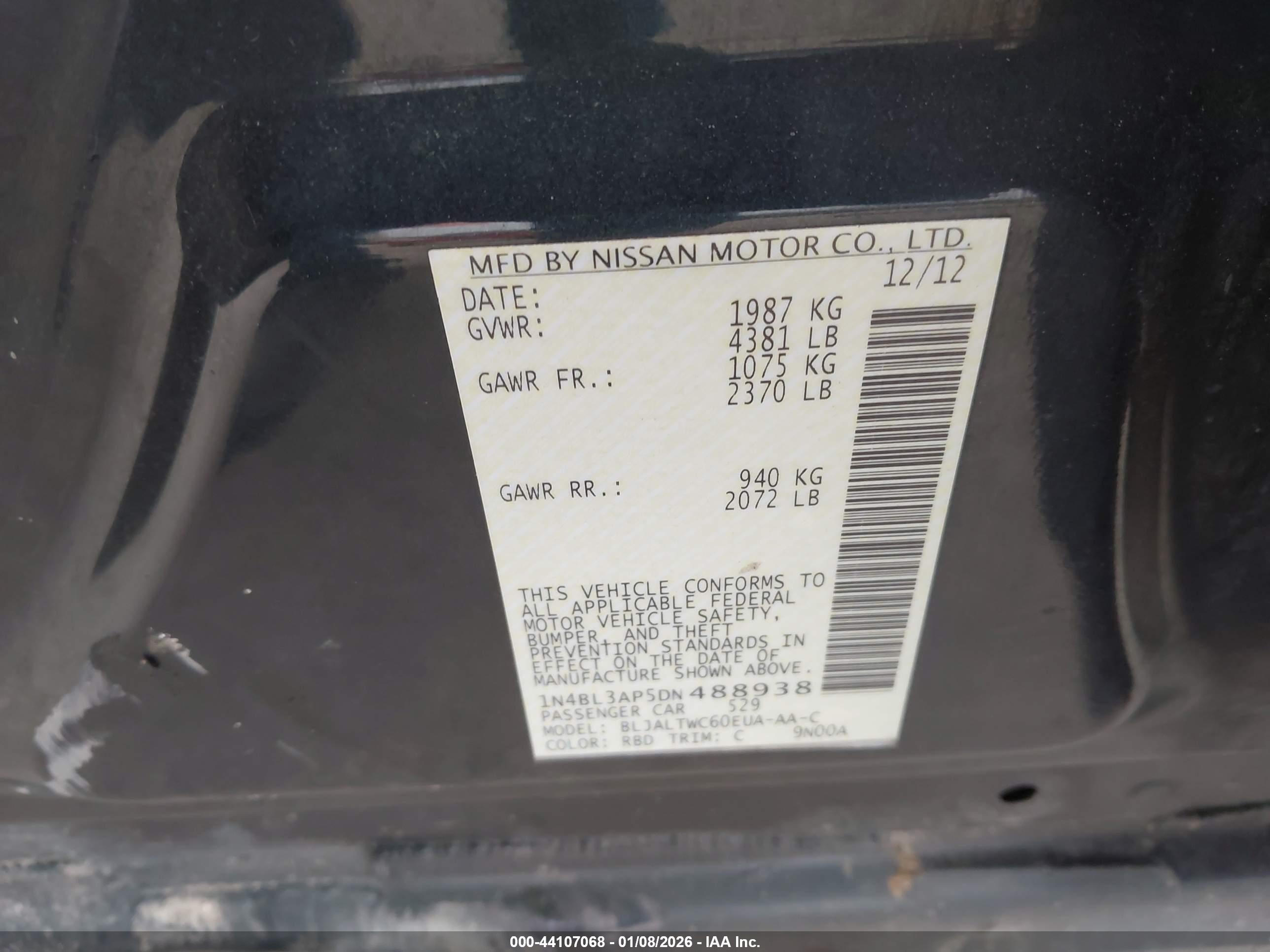 NISSAN ALTIMA image 9