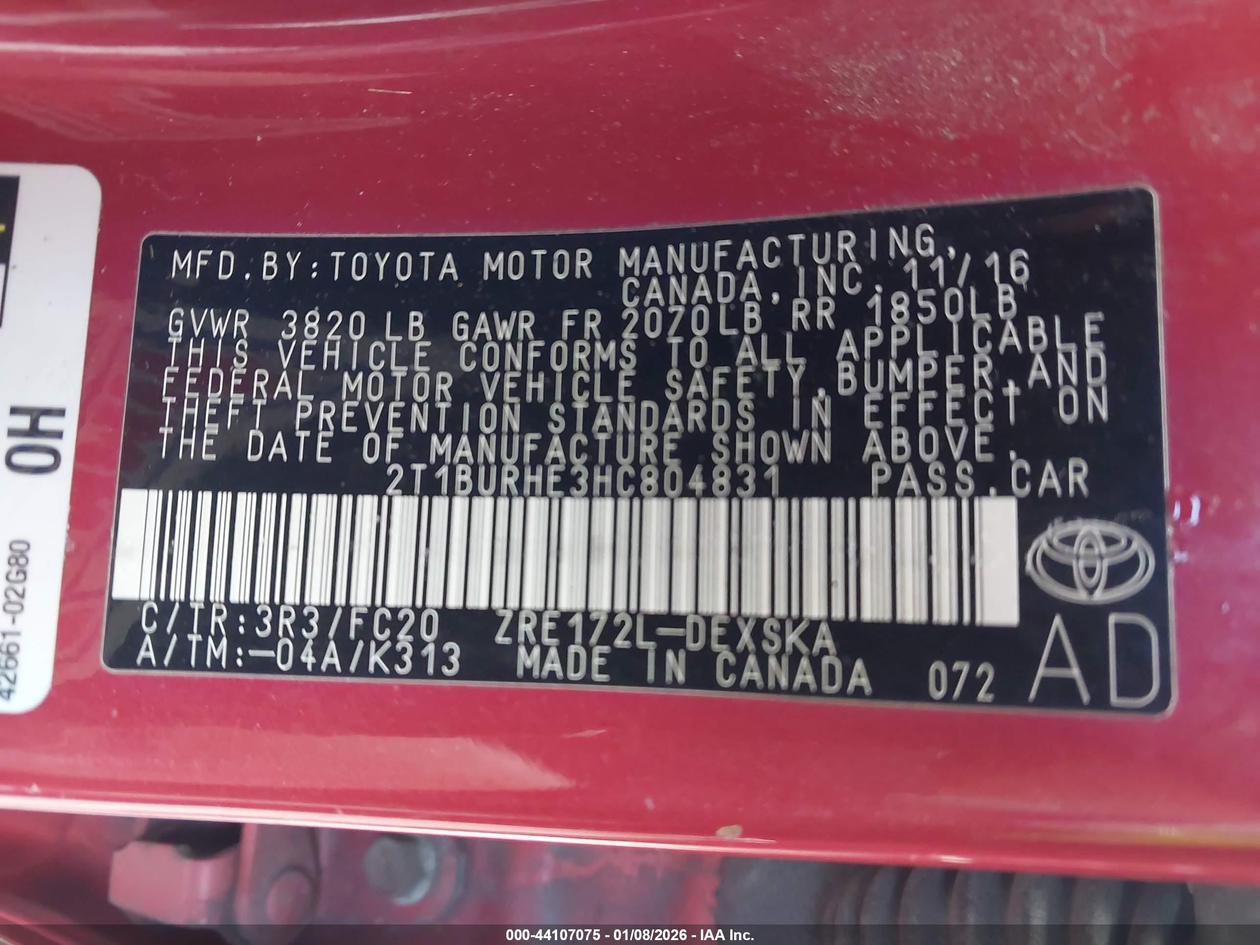 TOYOTA COROLLA image 9