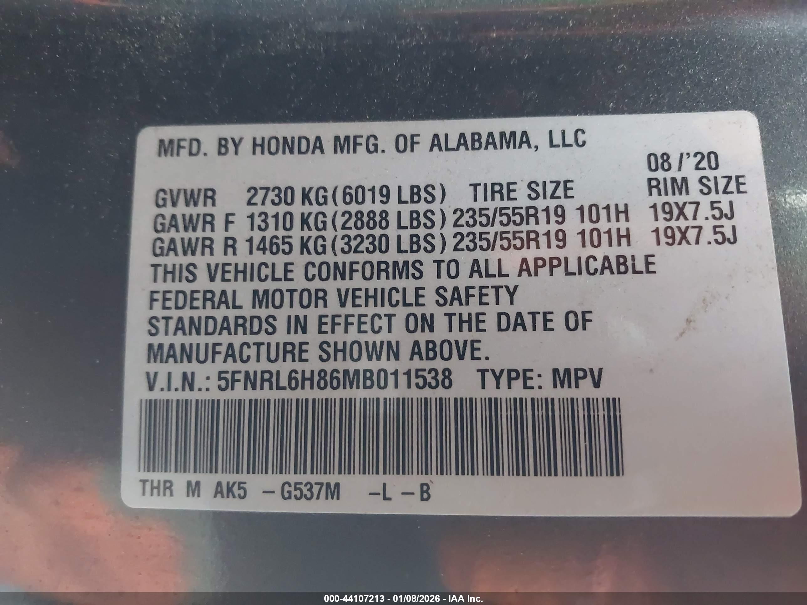 HONDA ODYSSEY image 9