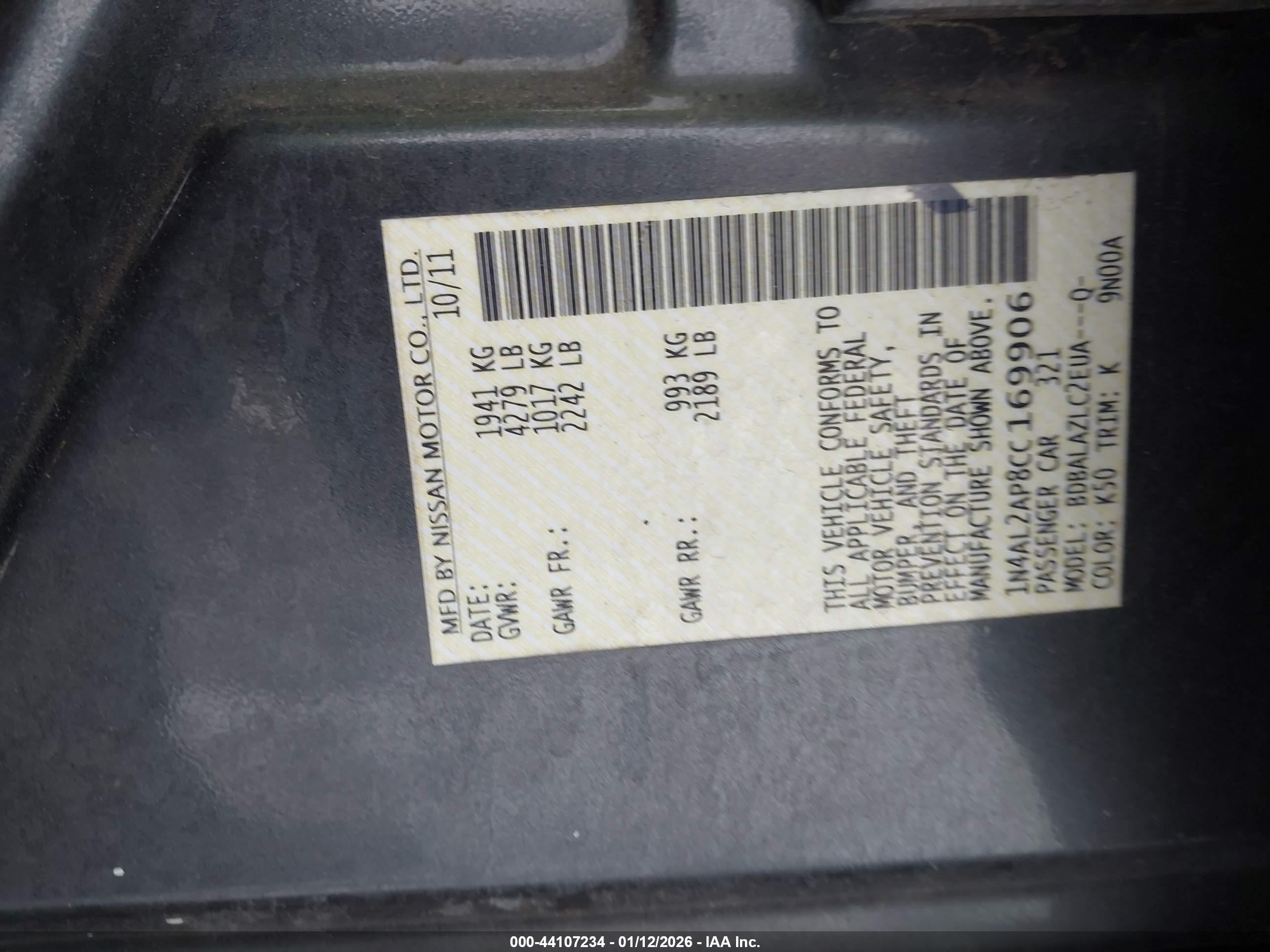 NISSAN ALTIMA image 9