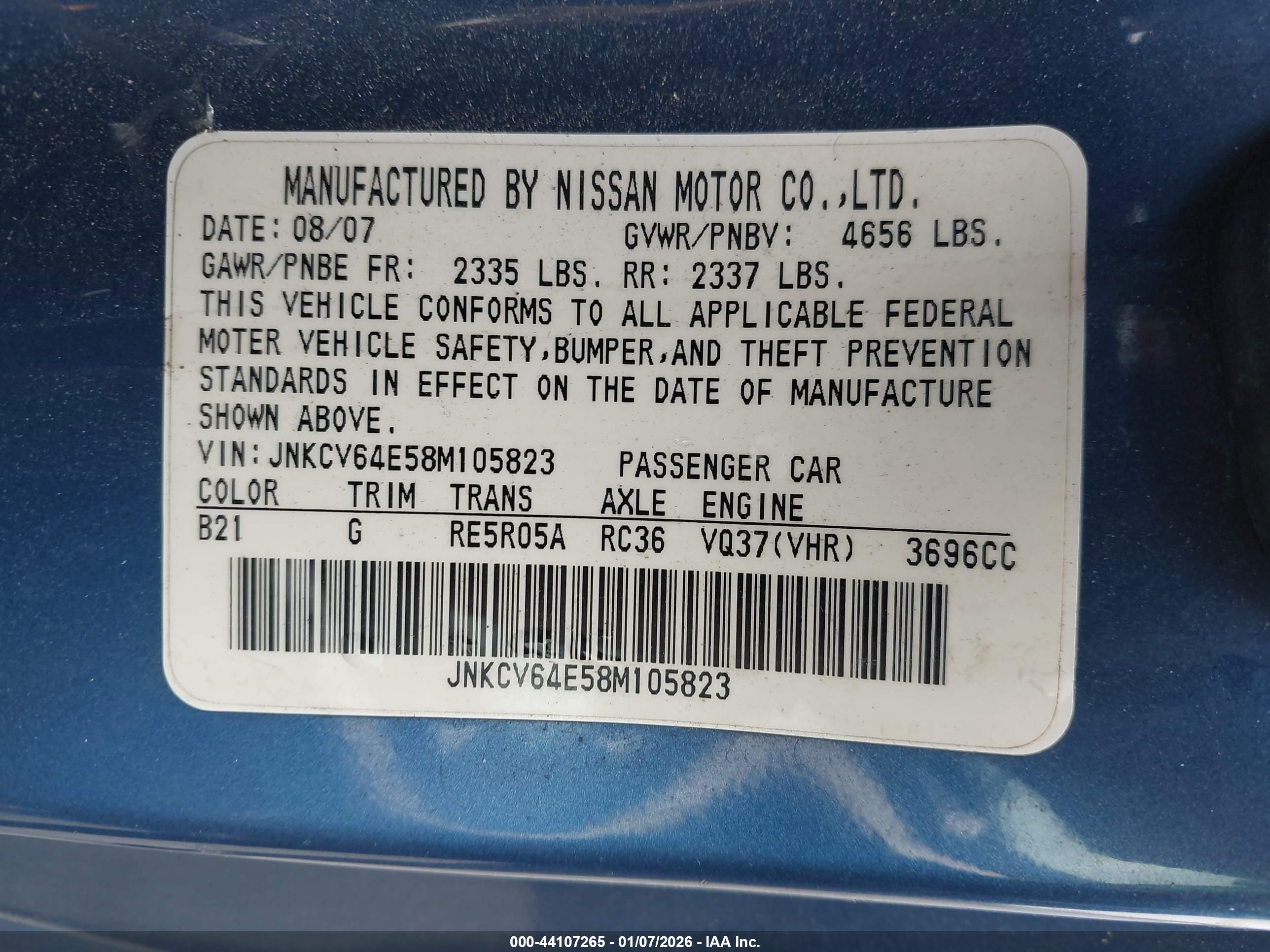 INFINITI G37 image 9