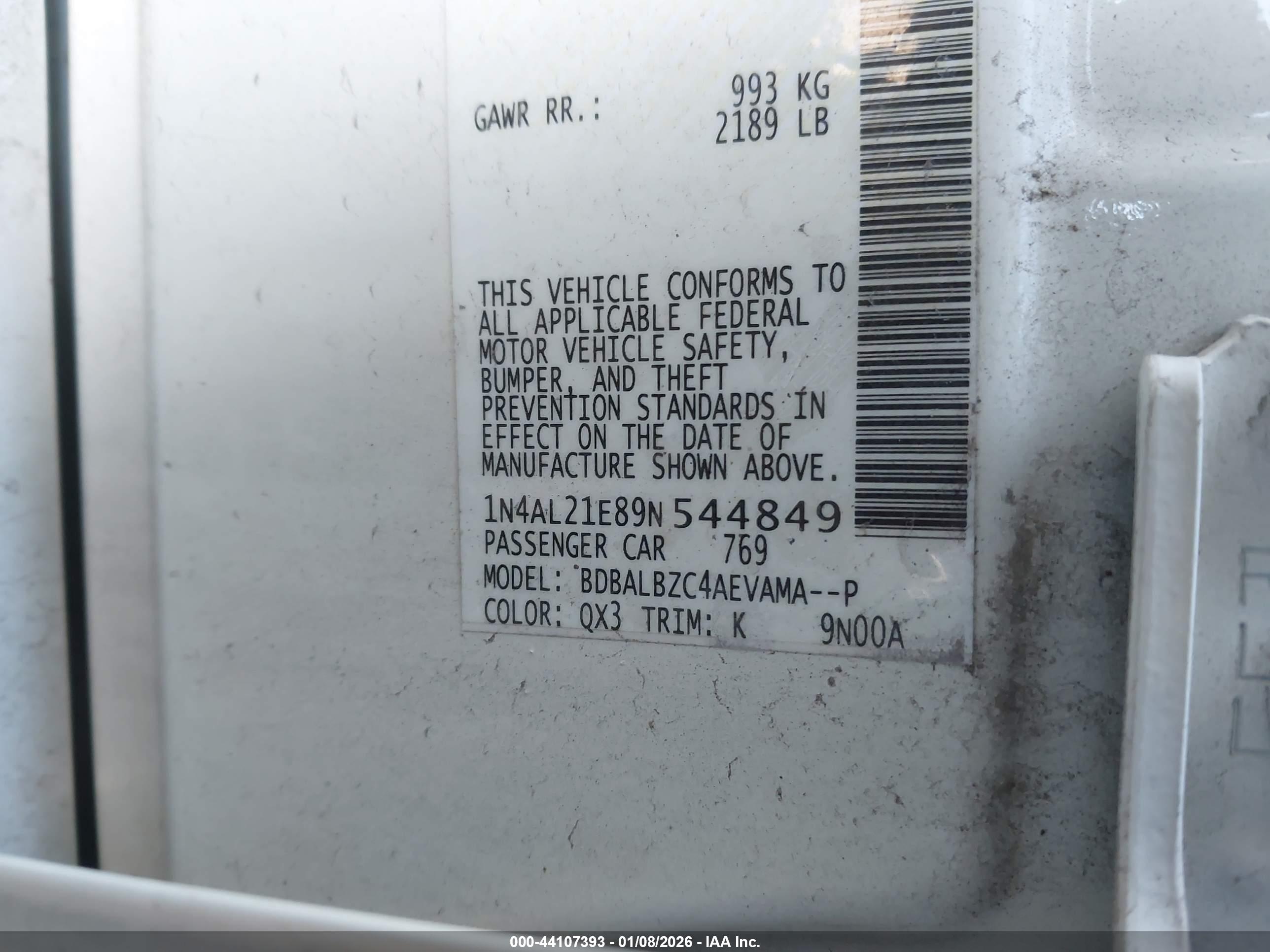 NISSAN ALTIMA image 9