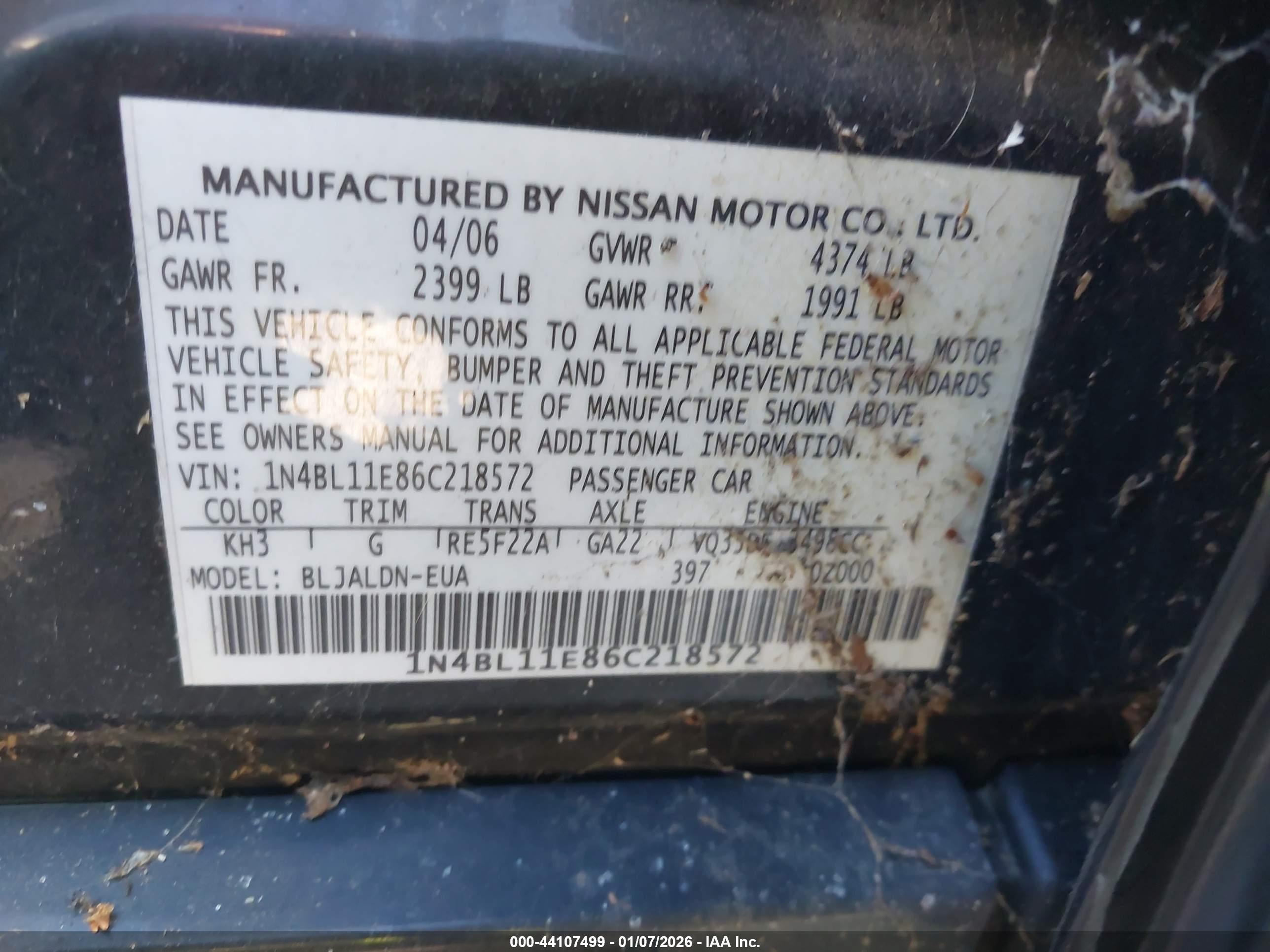 NISSAN ALTIMA image 9