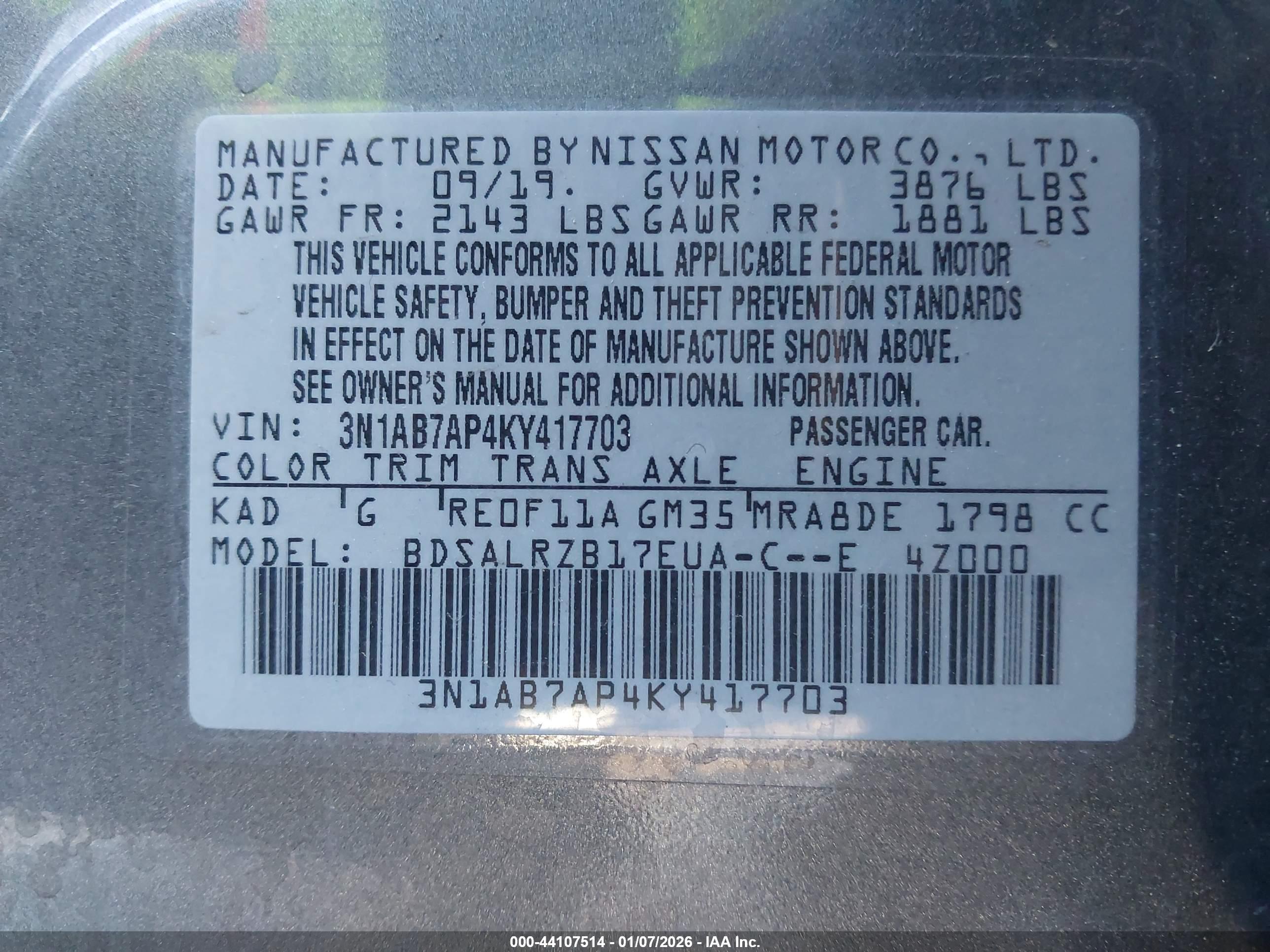 NISSAN SENTRA image 9