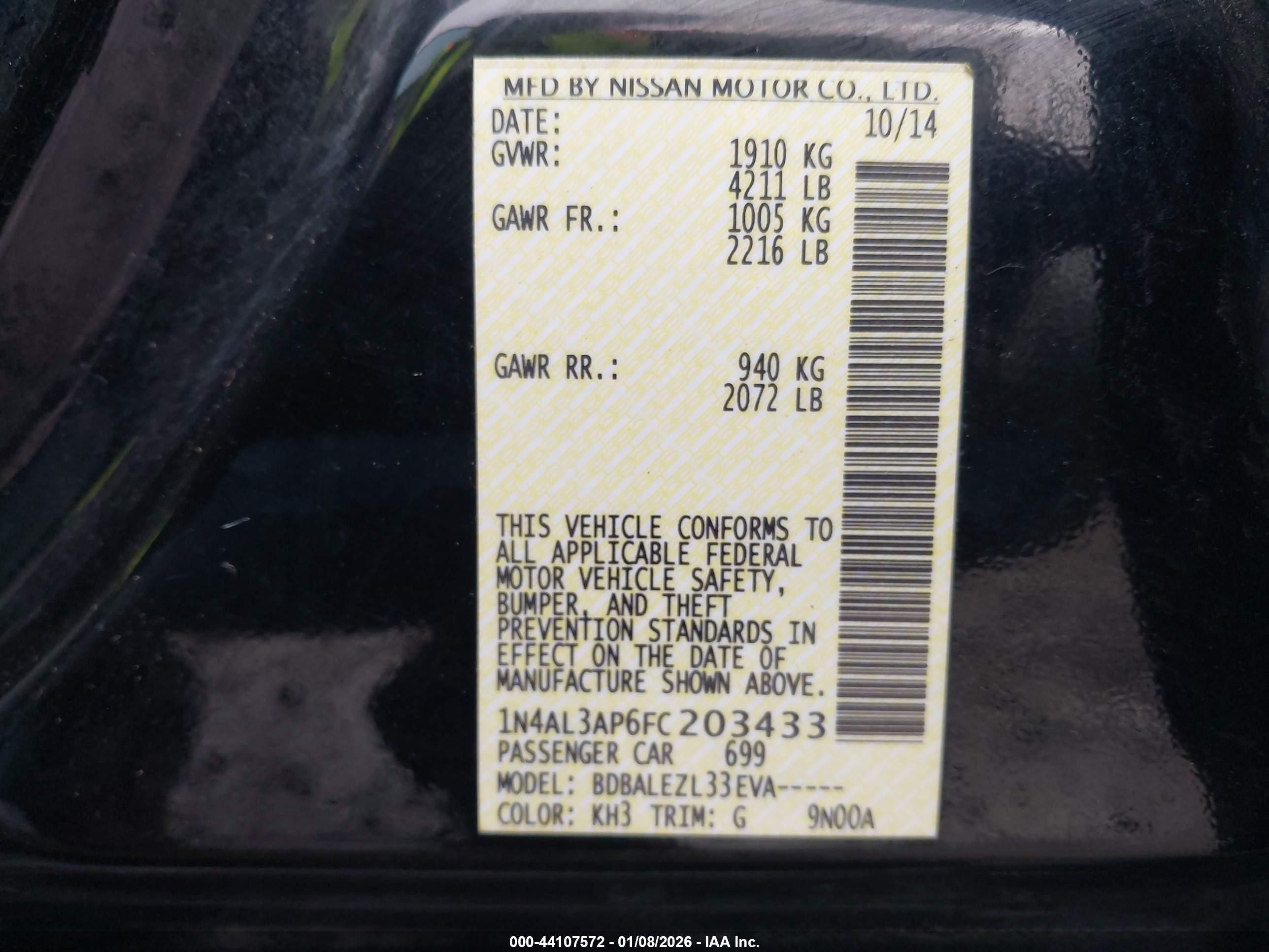 NISSAN ALTIMA image 9