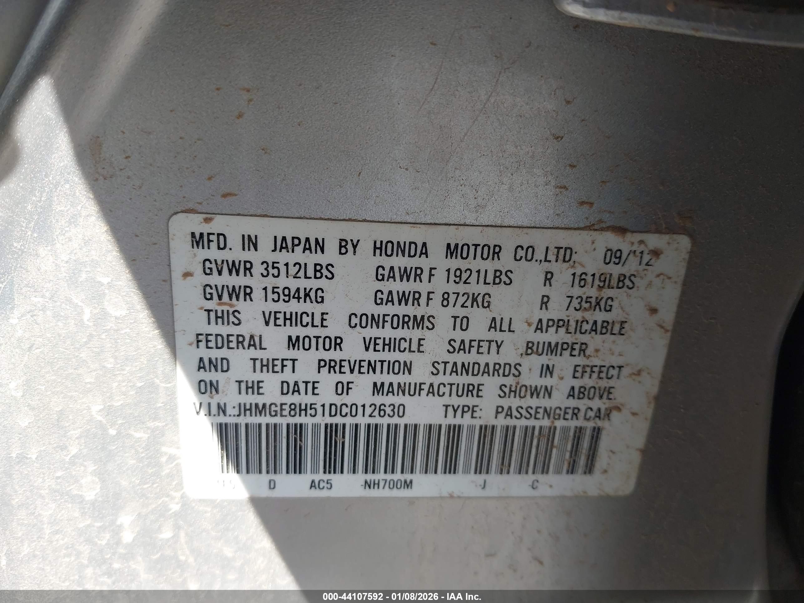 HONDA FIT image 9
