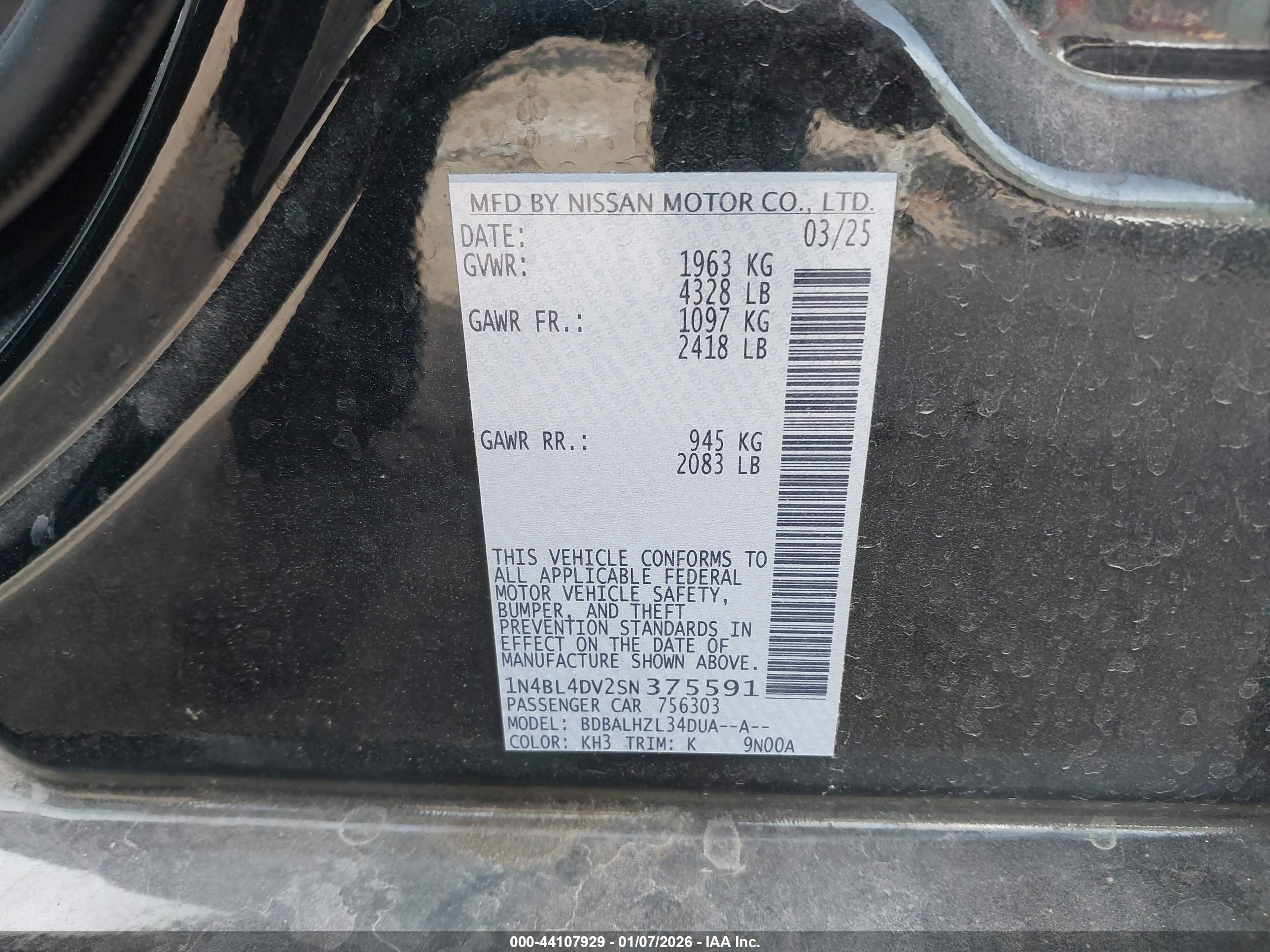 NISSAN ALTIMA image 9