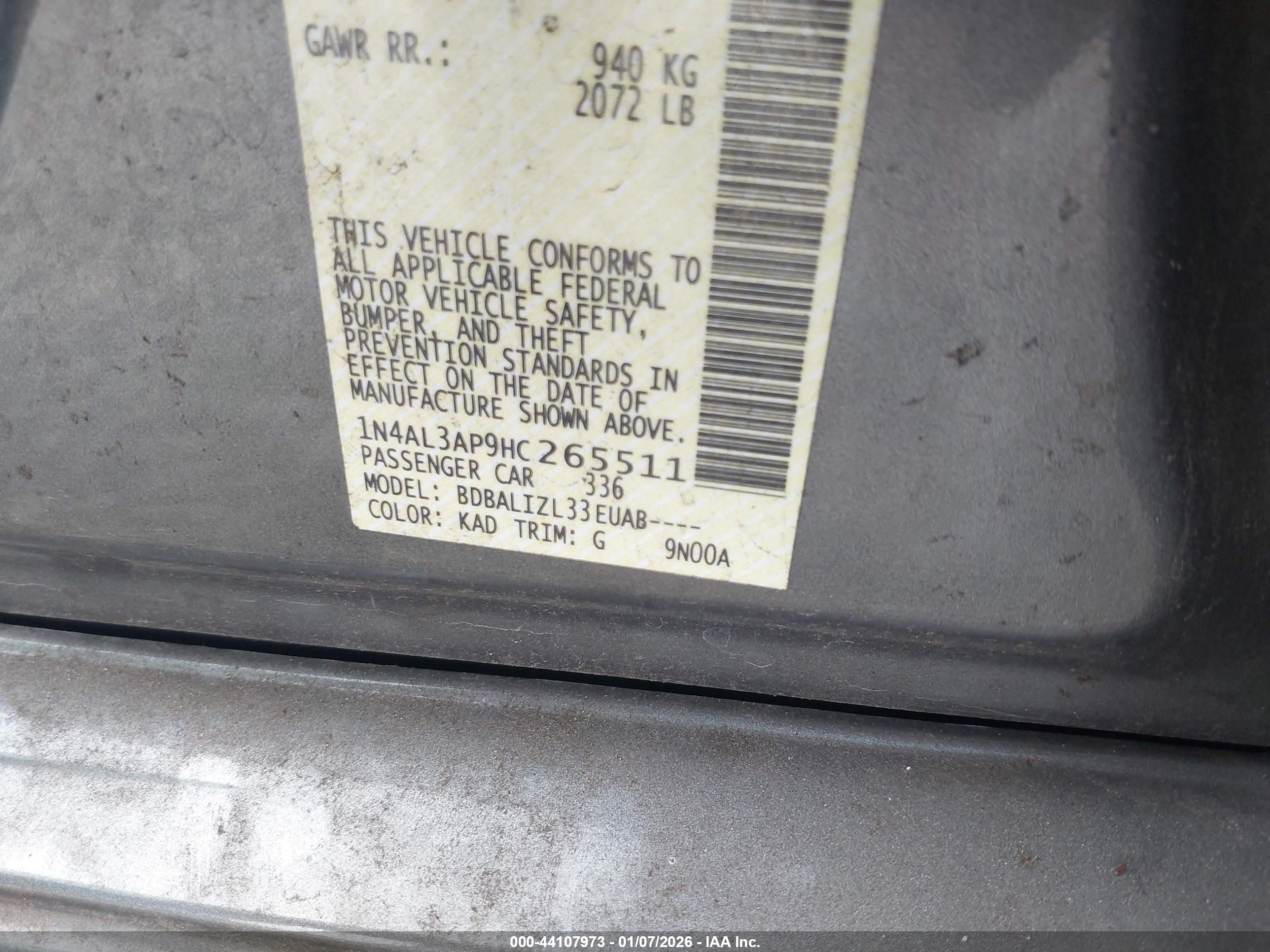 NISSAN ALTIMA image 9