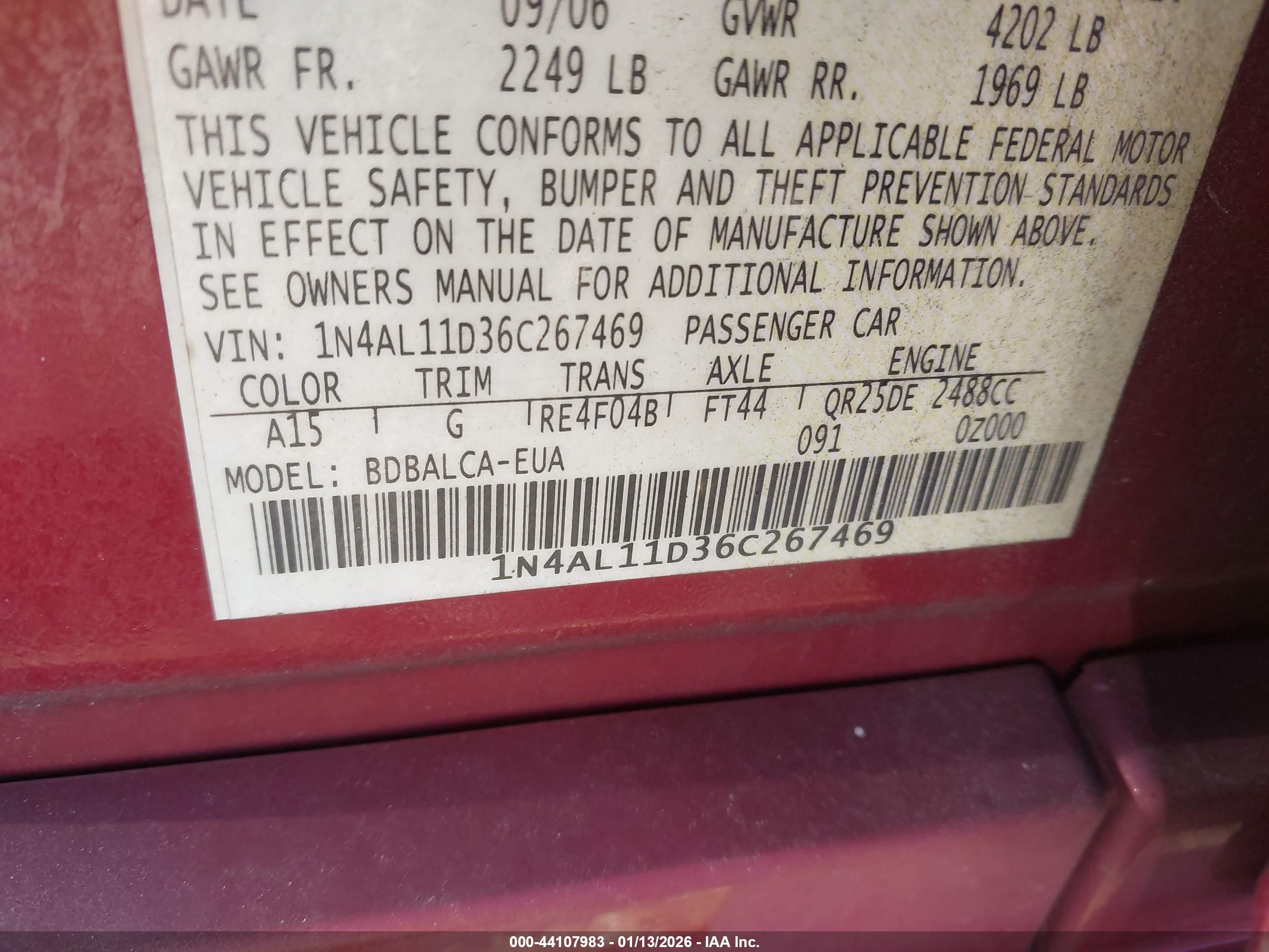 NISSAN ALTIMA image 9