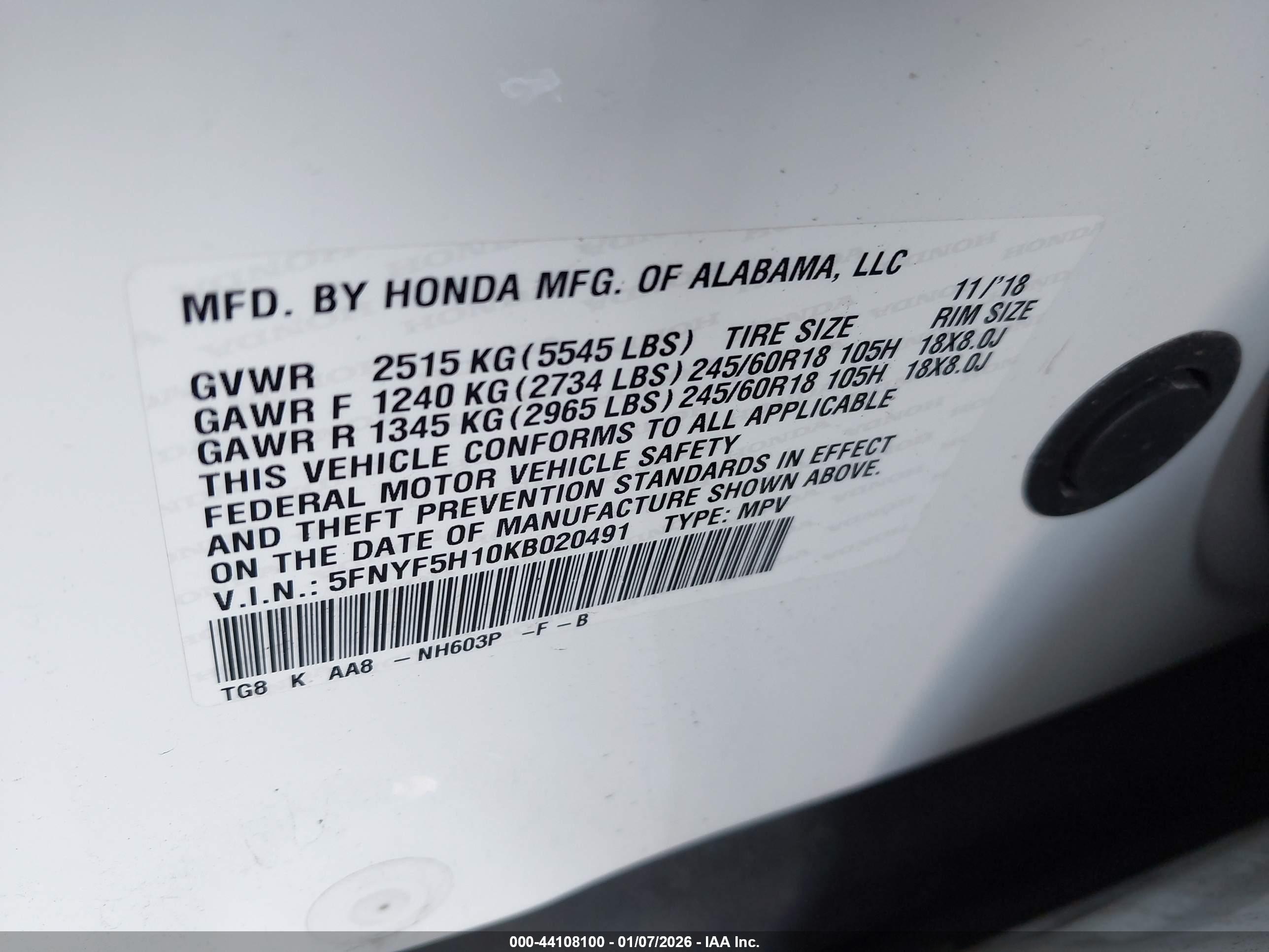 HONDA PILOT image 9