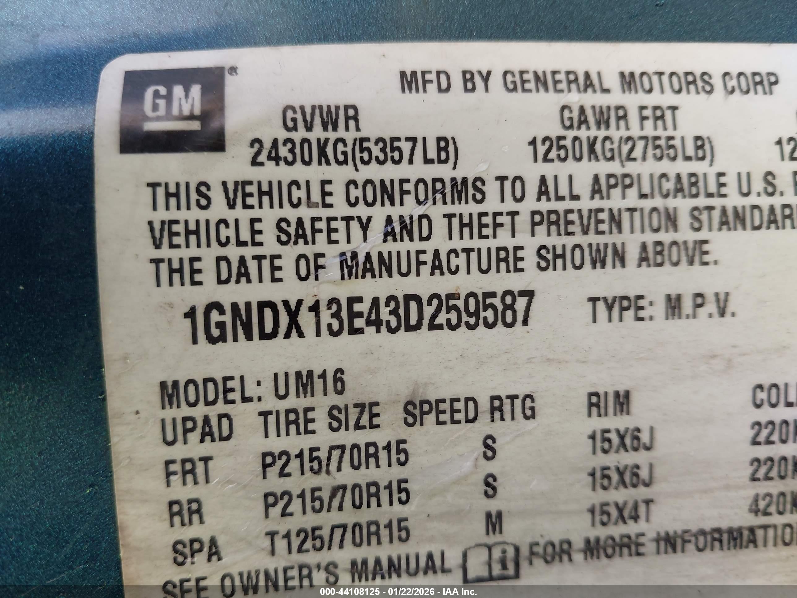 CHEVROLET VENTURE image 9