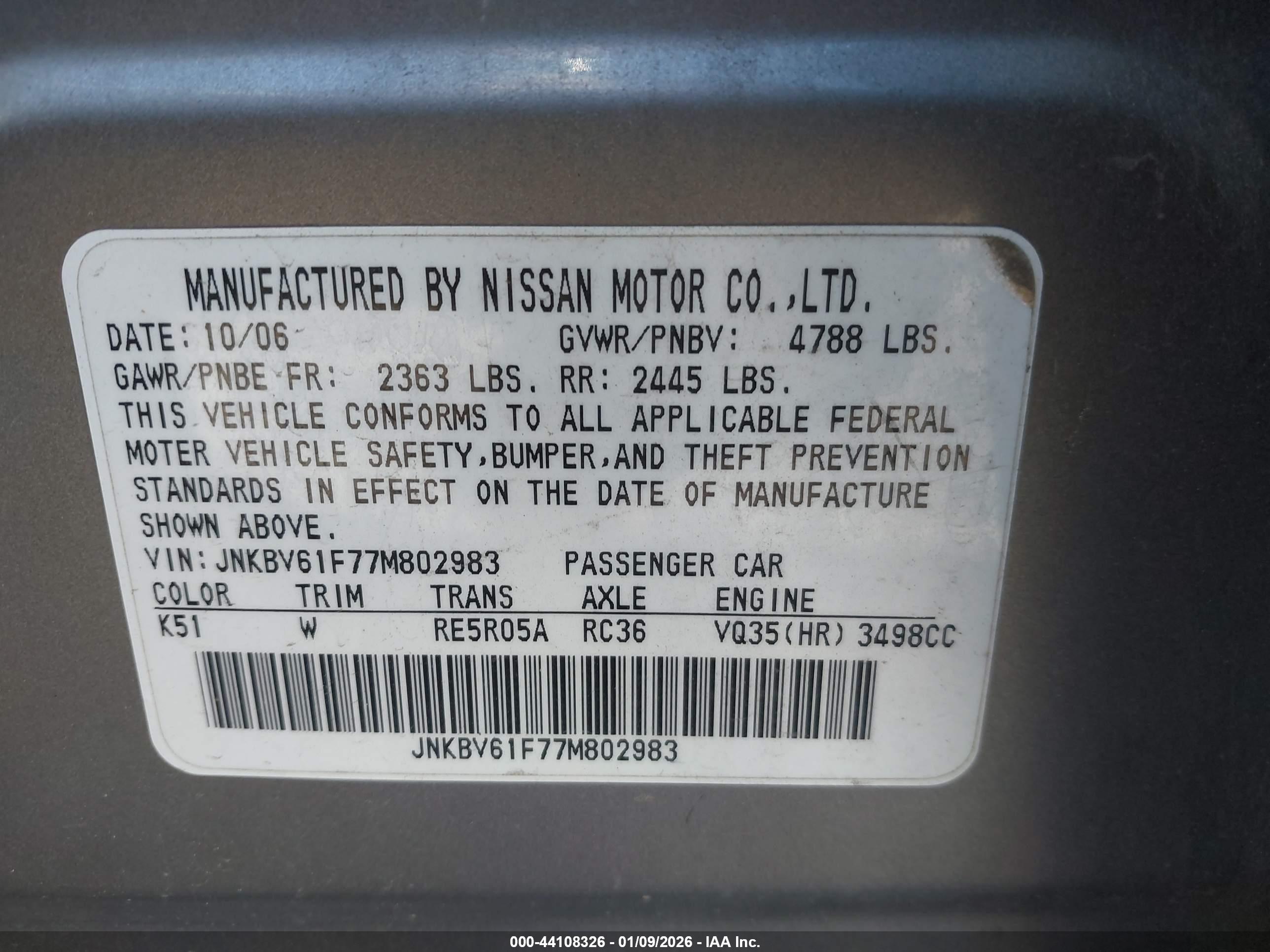 INFINITI G35X image 9