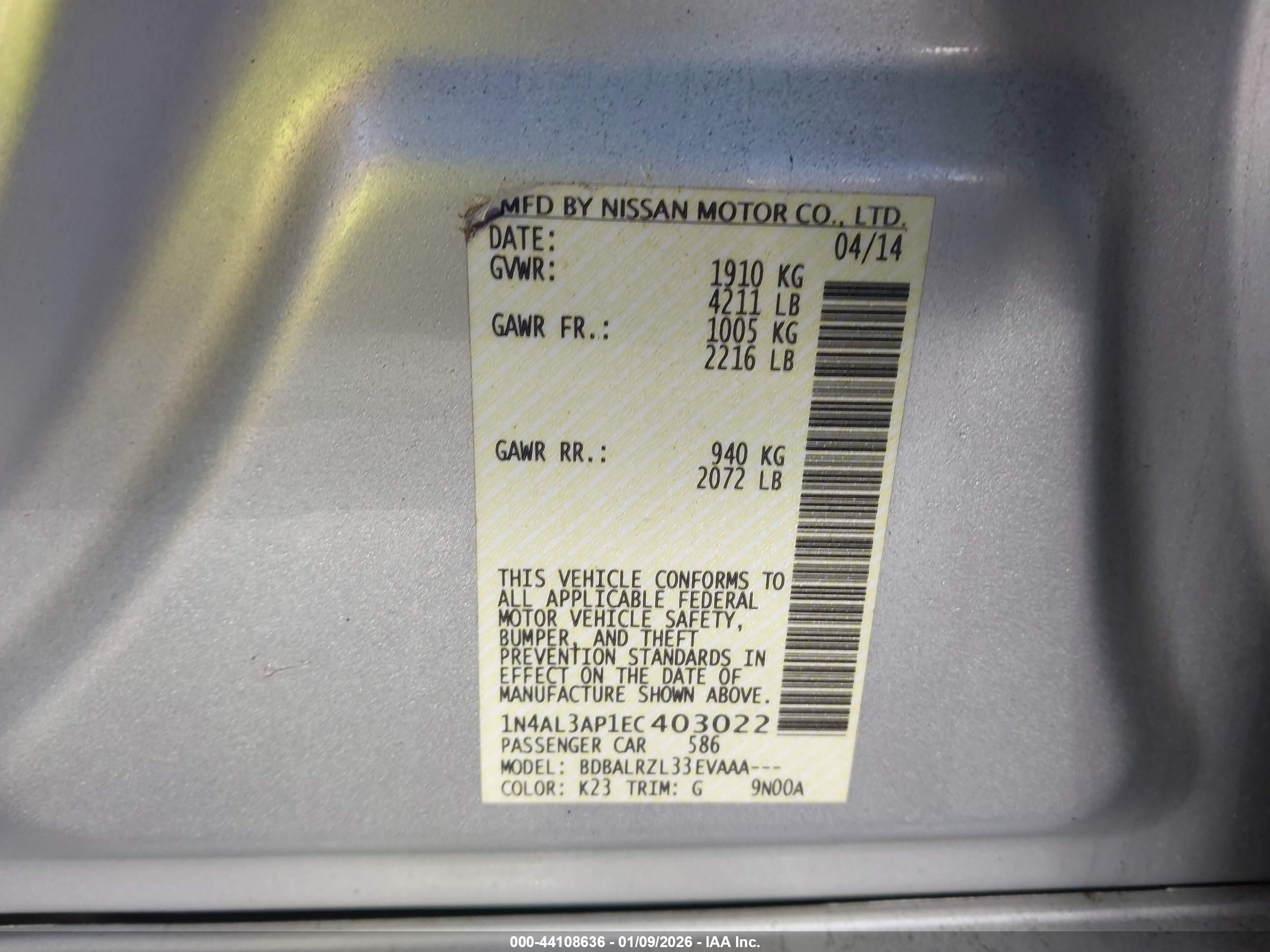 NISSAN ALTIMA image 9