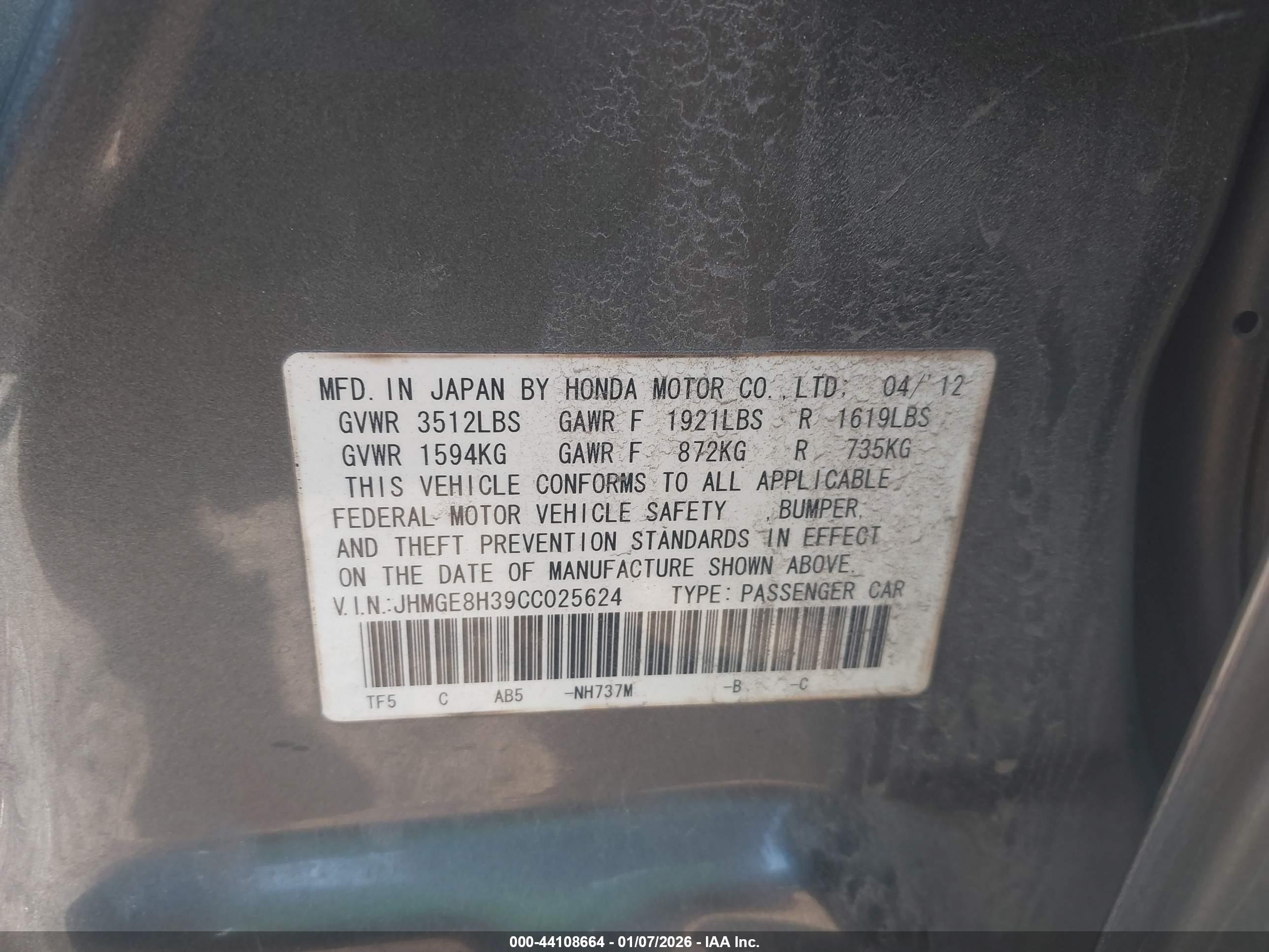 HONDA FIT image 9