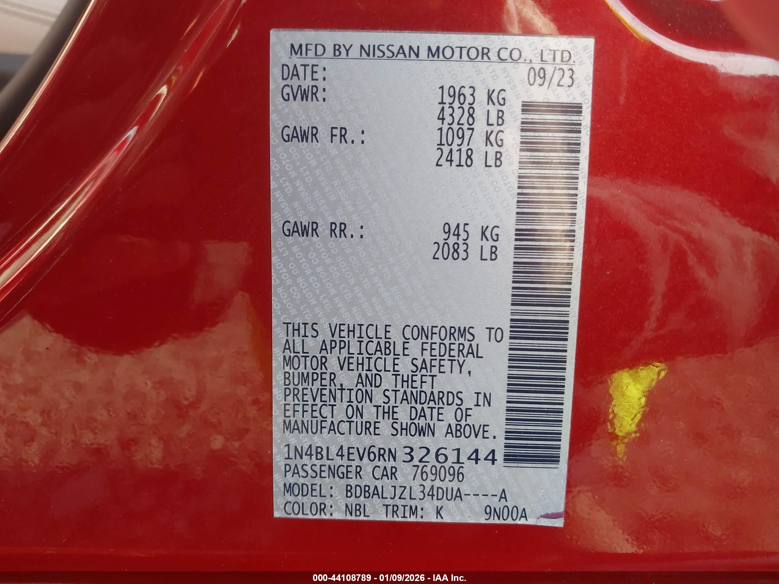 NISSAN ALTIMA image 9