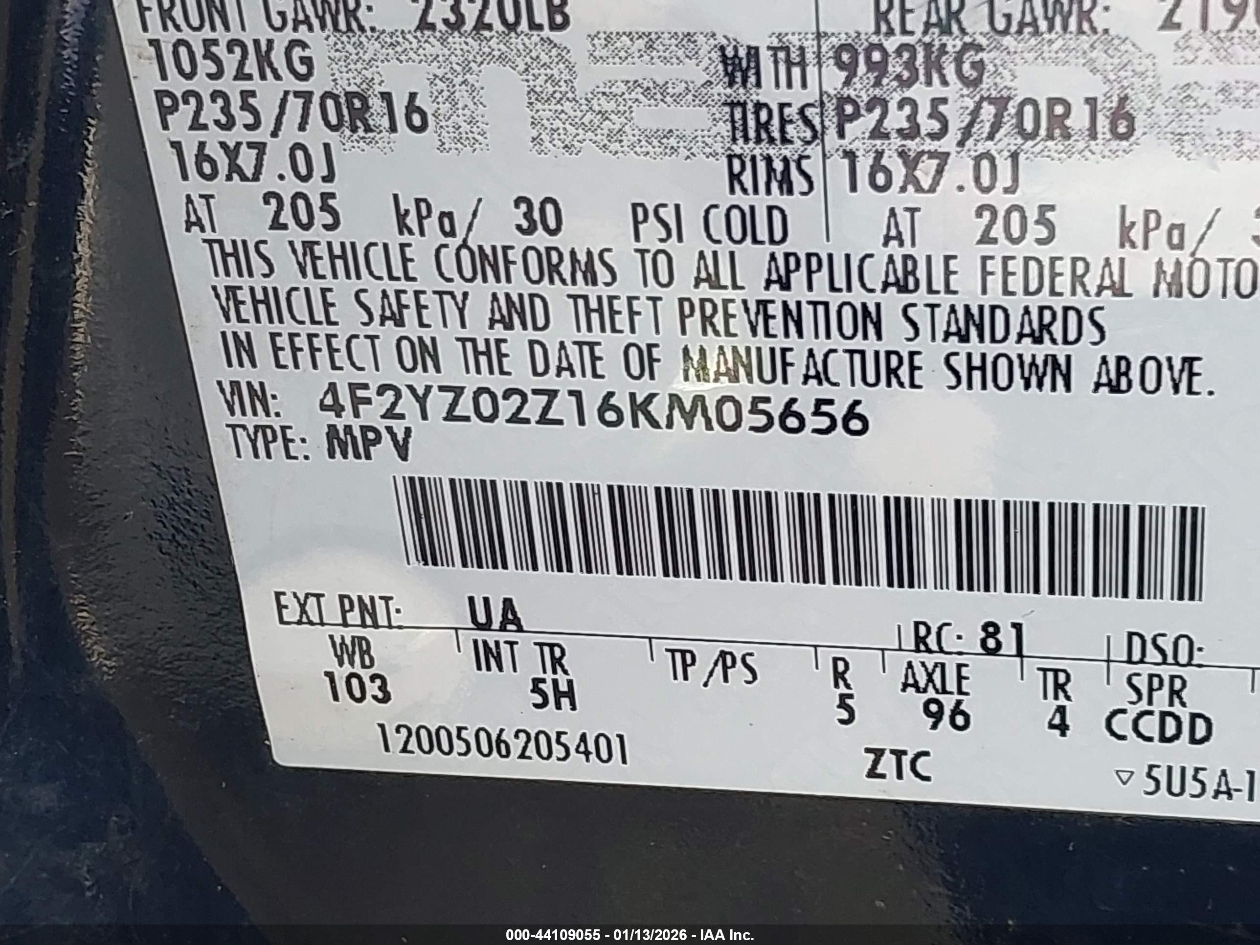 MAZDA TRIBUTE image 9