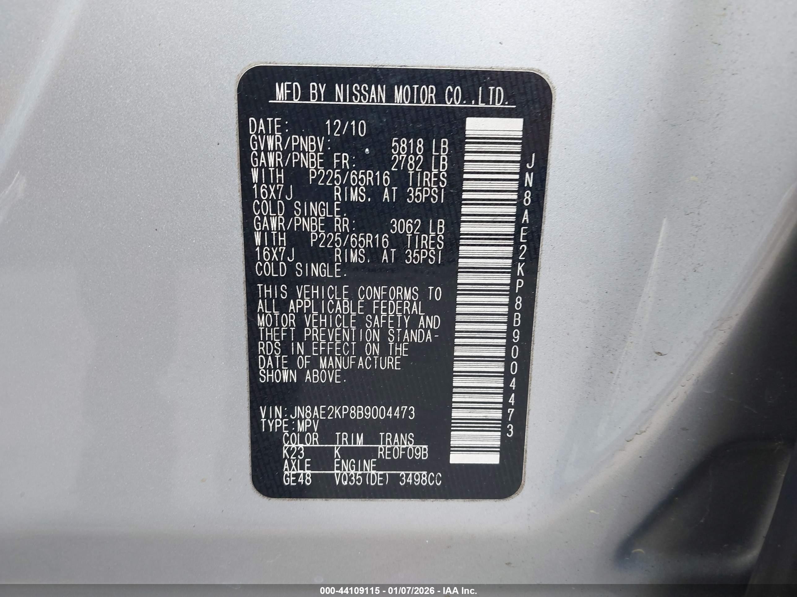 NISSAN QUEST image 9
