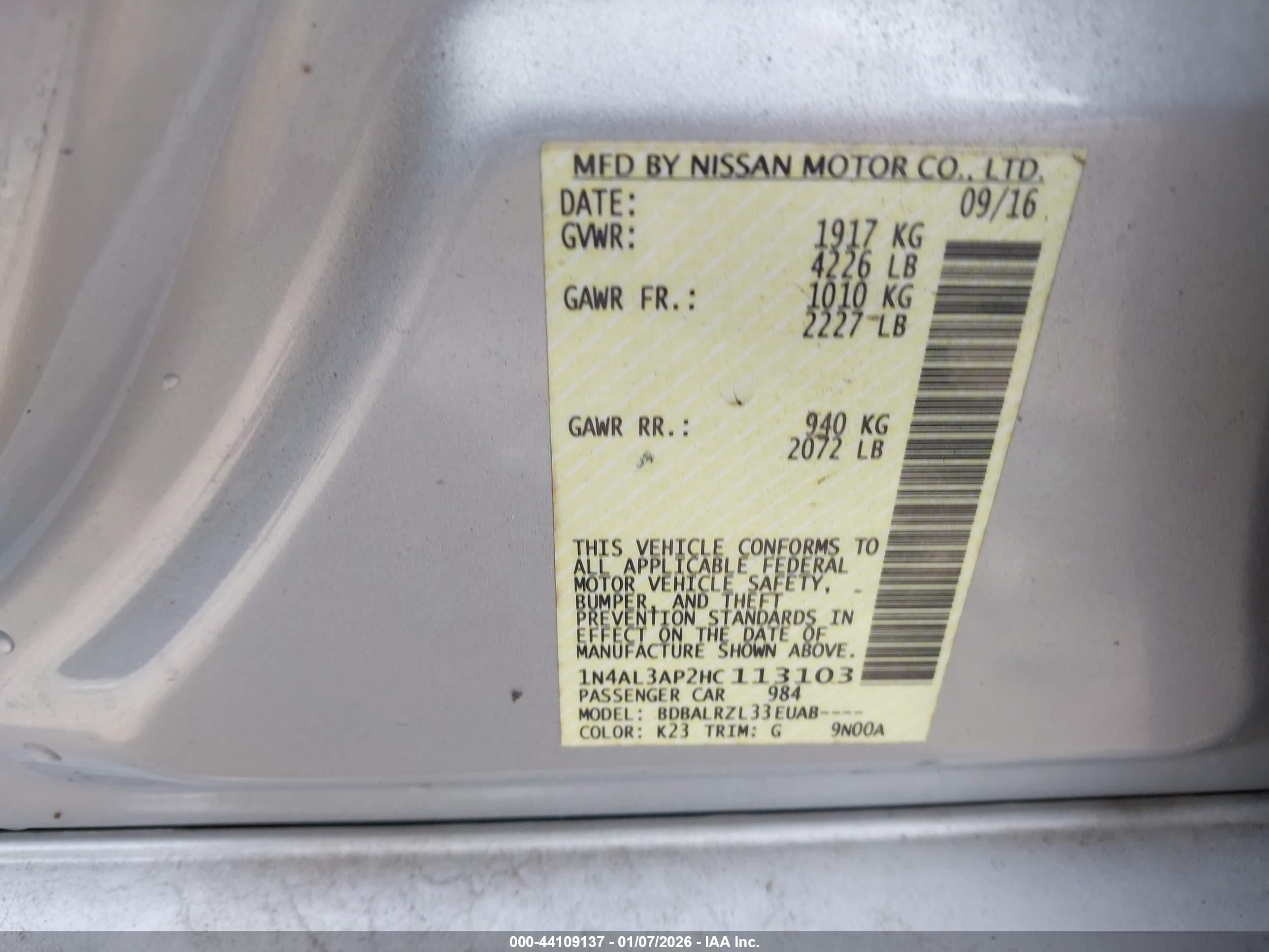 NISSAN ALTIMA image 9