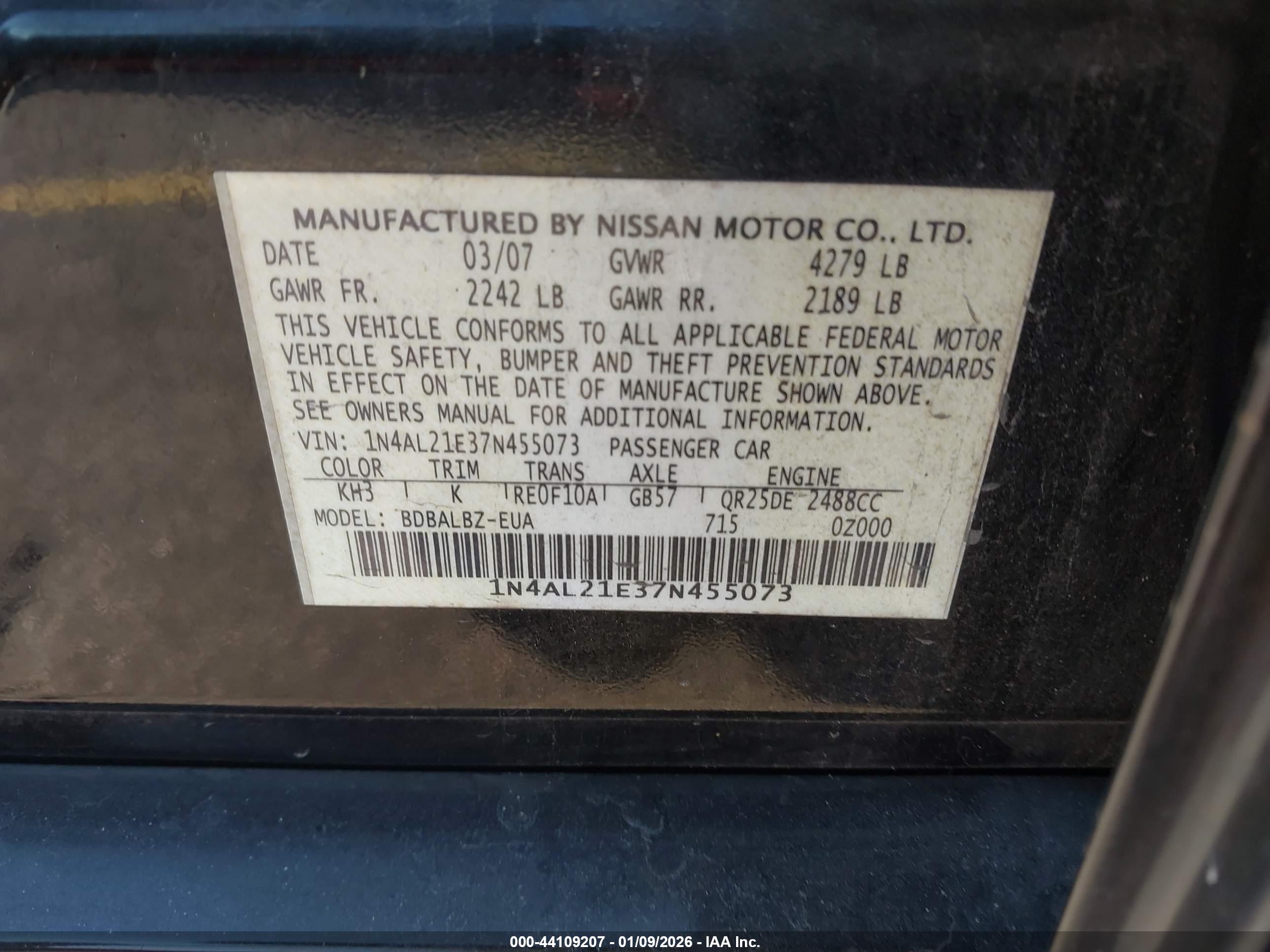 NISSAN ALTIMA image 9