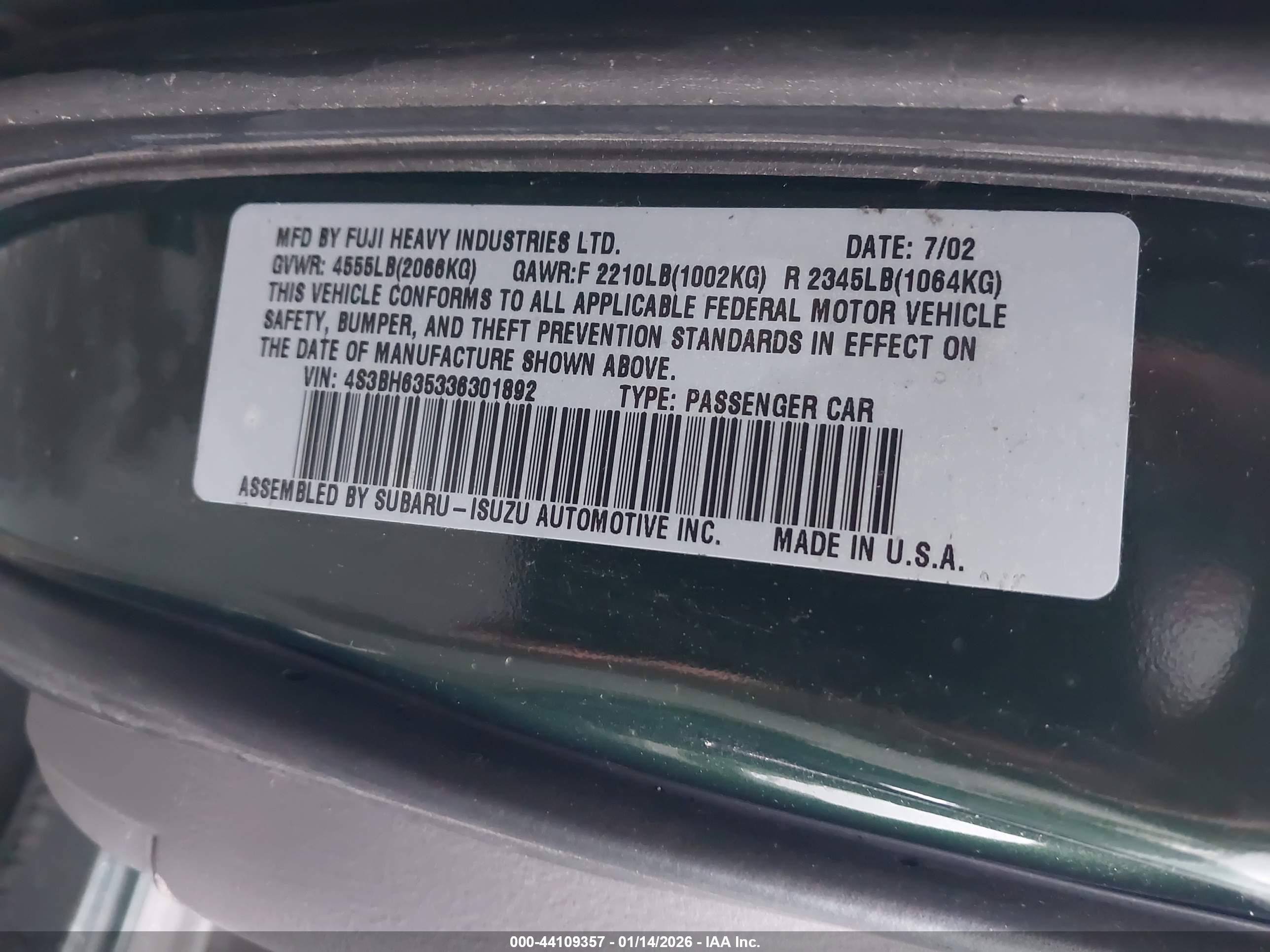 SUBARU LEGACY image 9