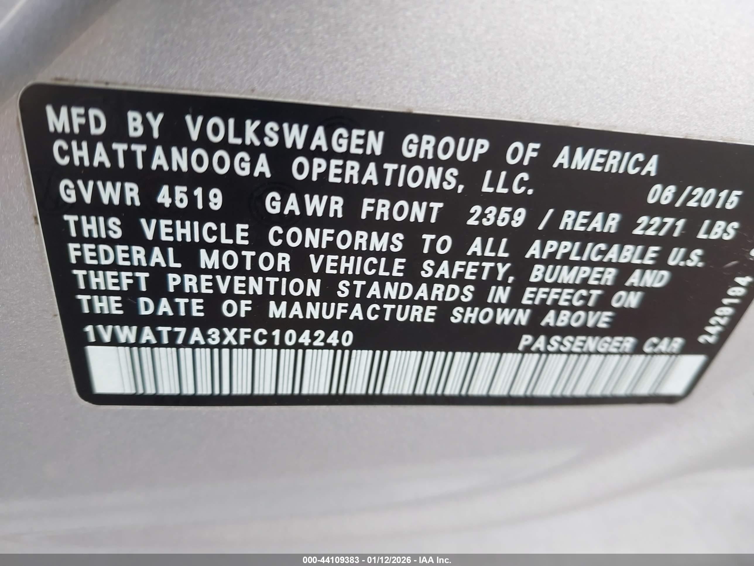 VOLKSWAGEN PASSAT image 9