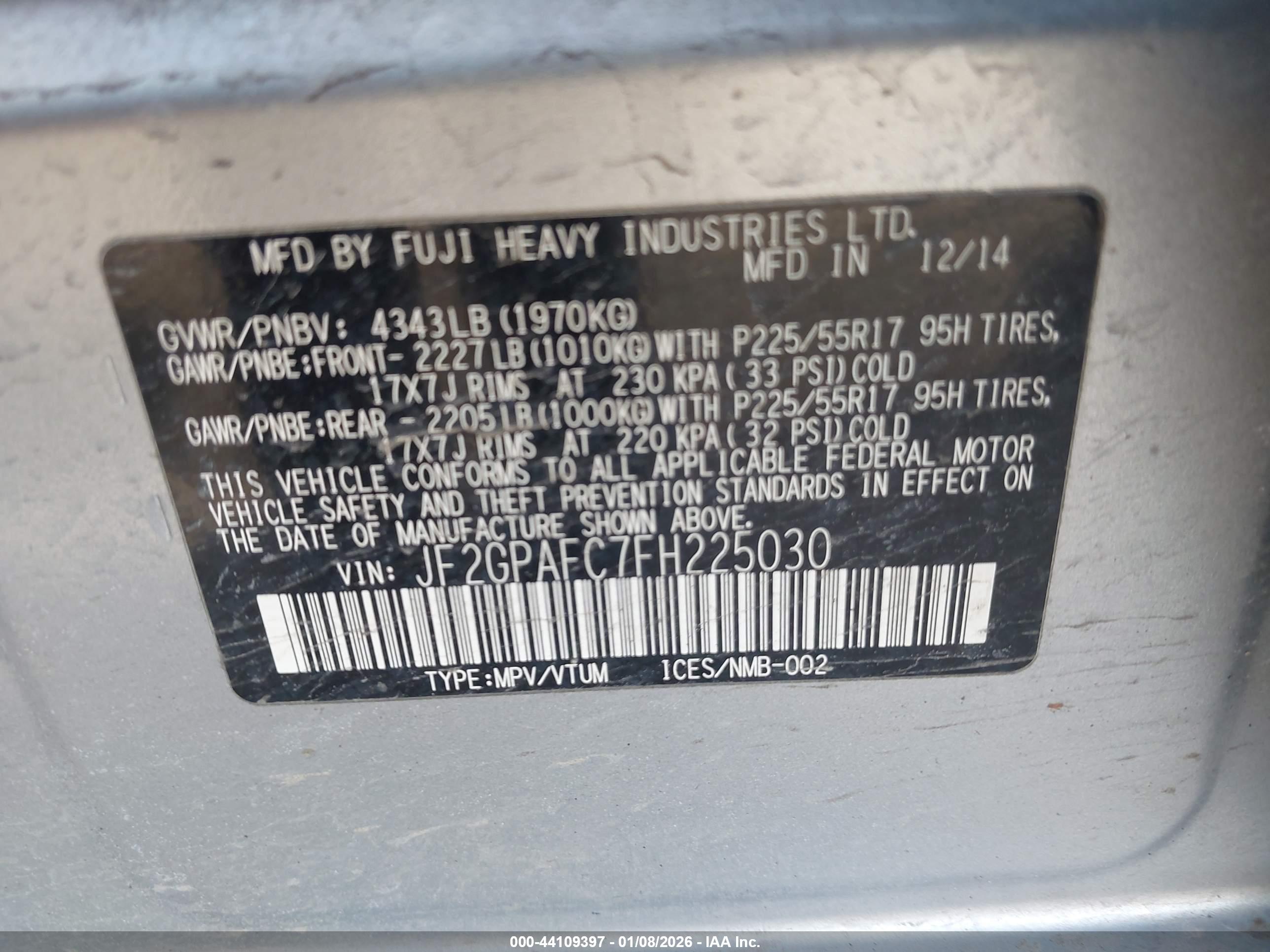 SUBARU XV image 9