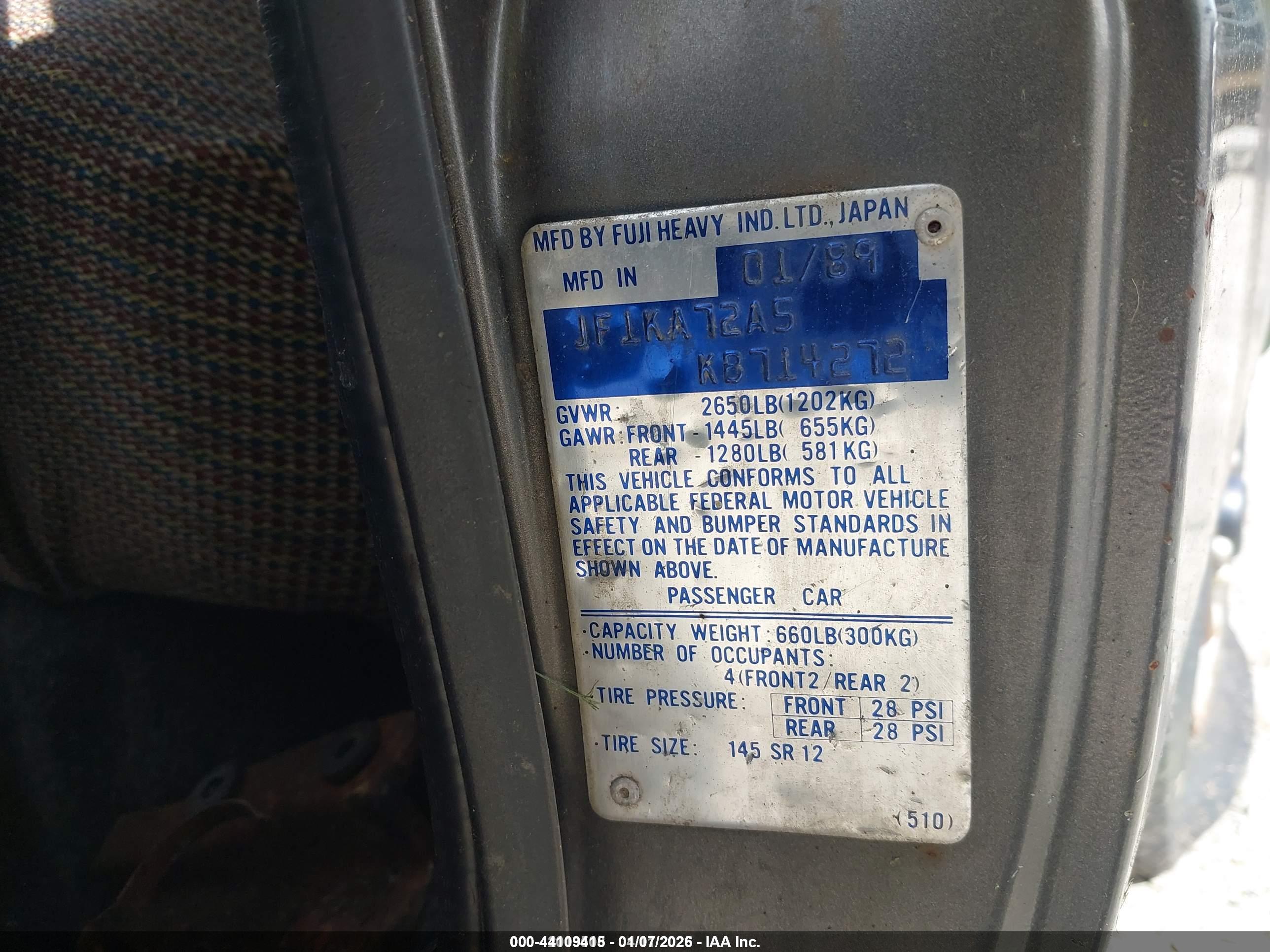 SUBARU JUSTY image 9