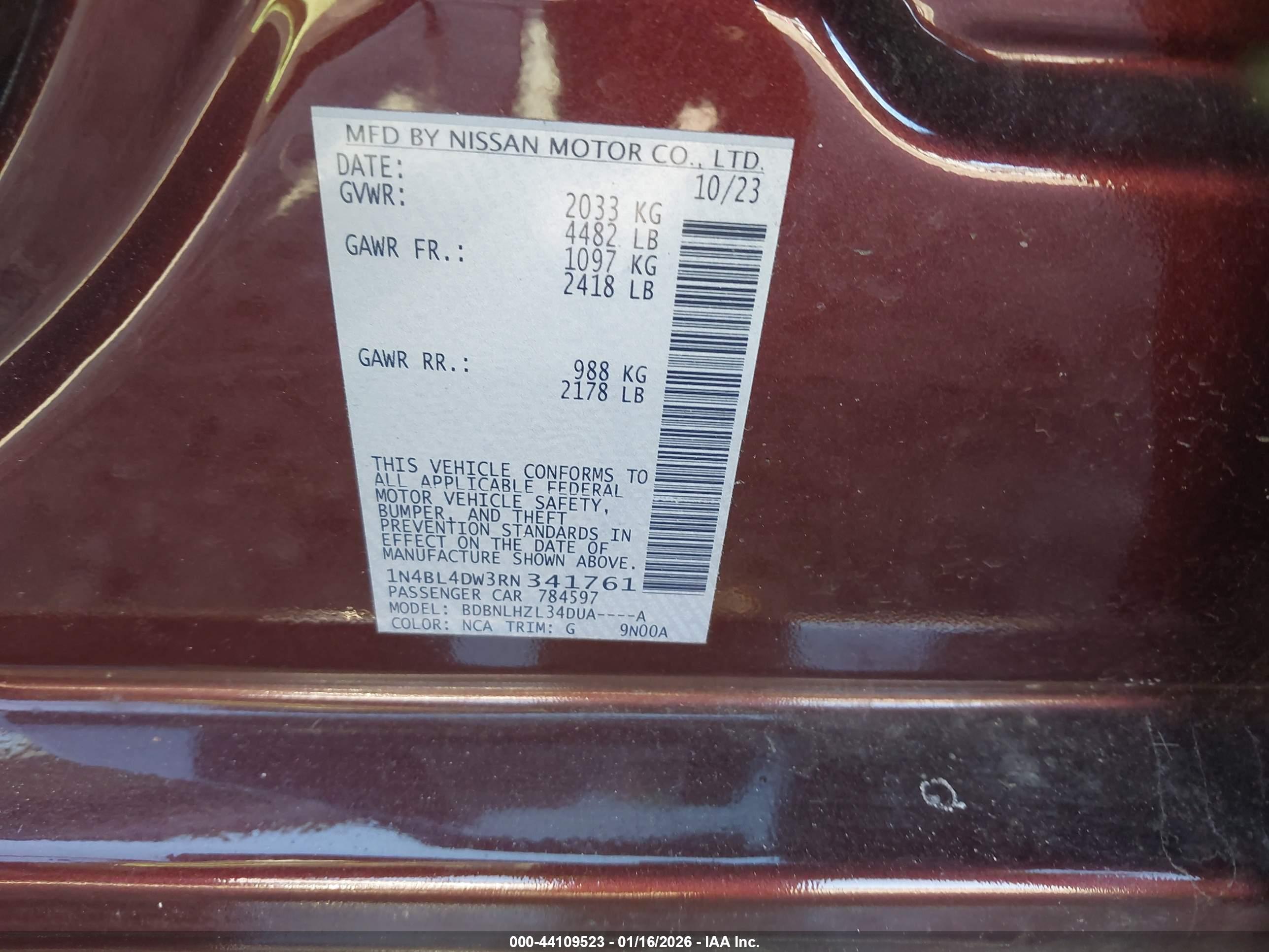 NISSAN ALTIMA image 9