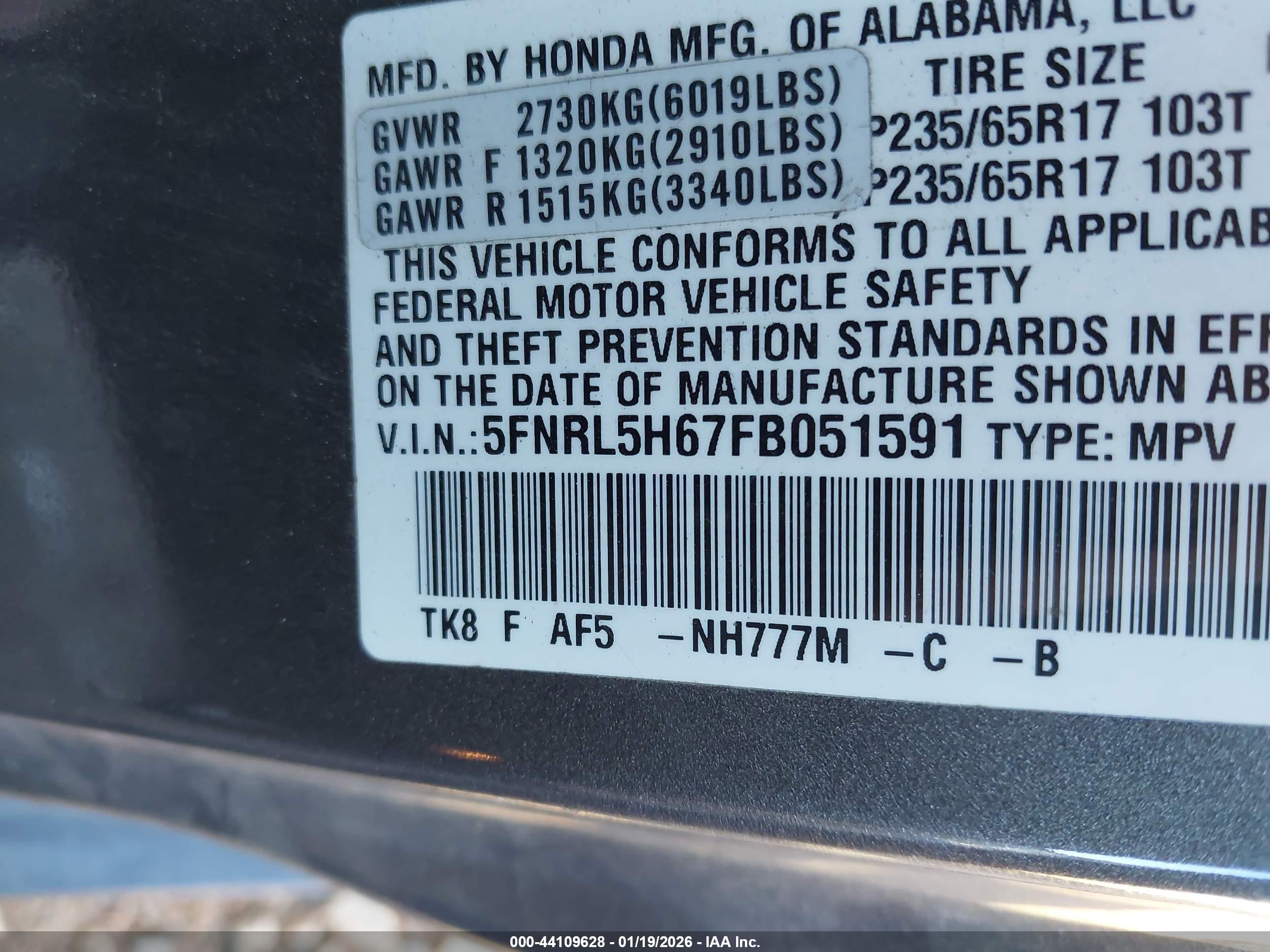 HONDA ODYSSEY image 9