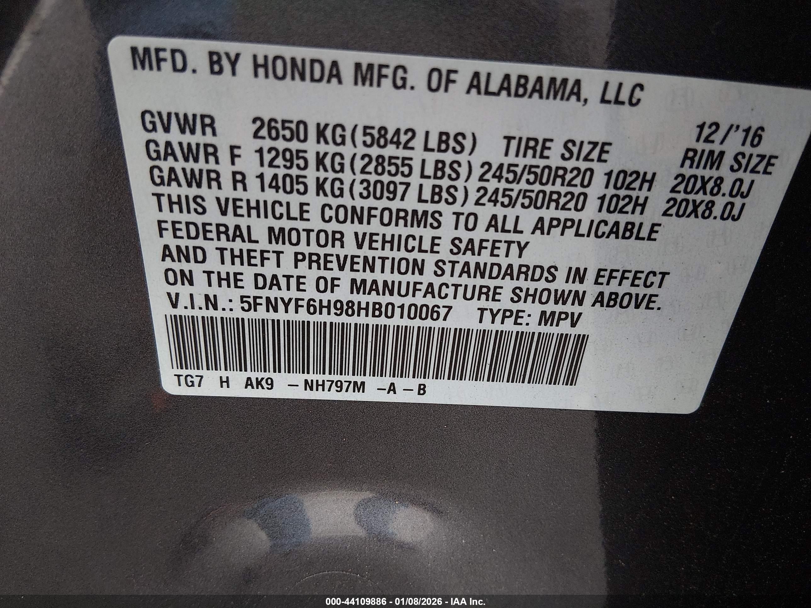 HONDA PILOT image 9
