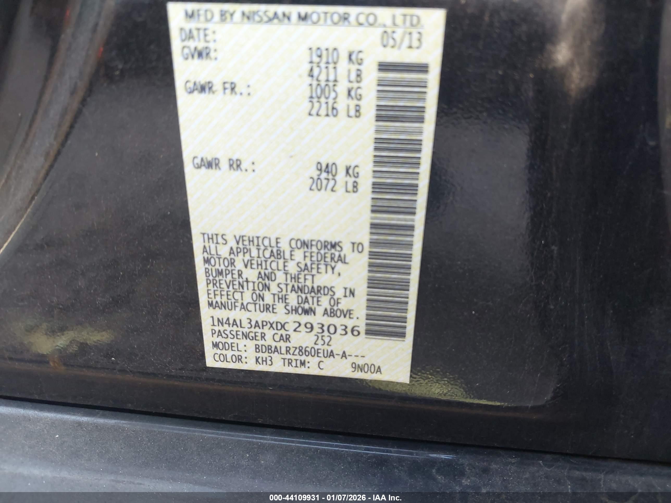NISSAN ALTIMA image 9