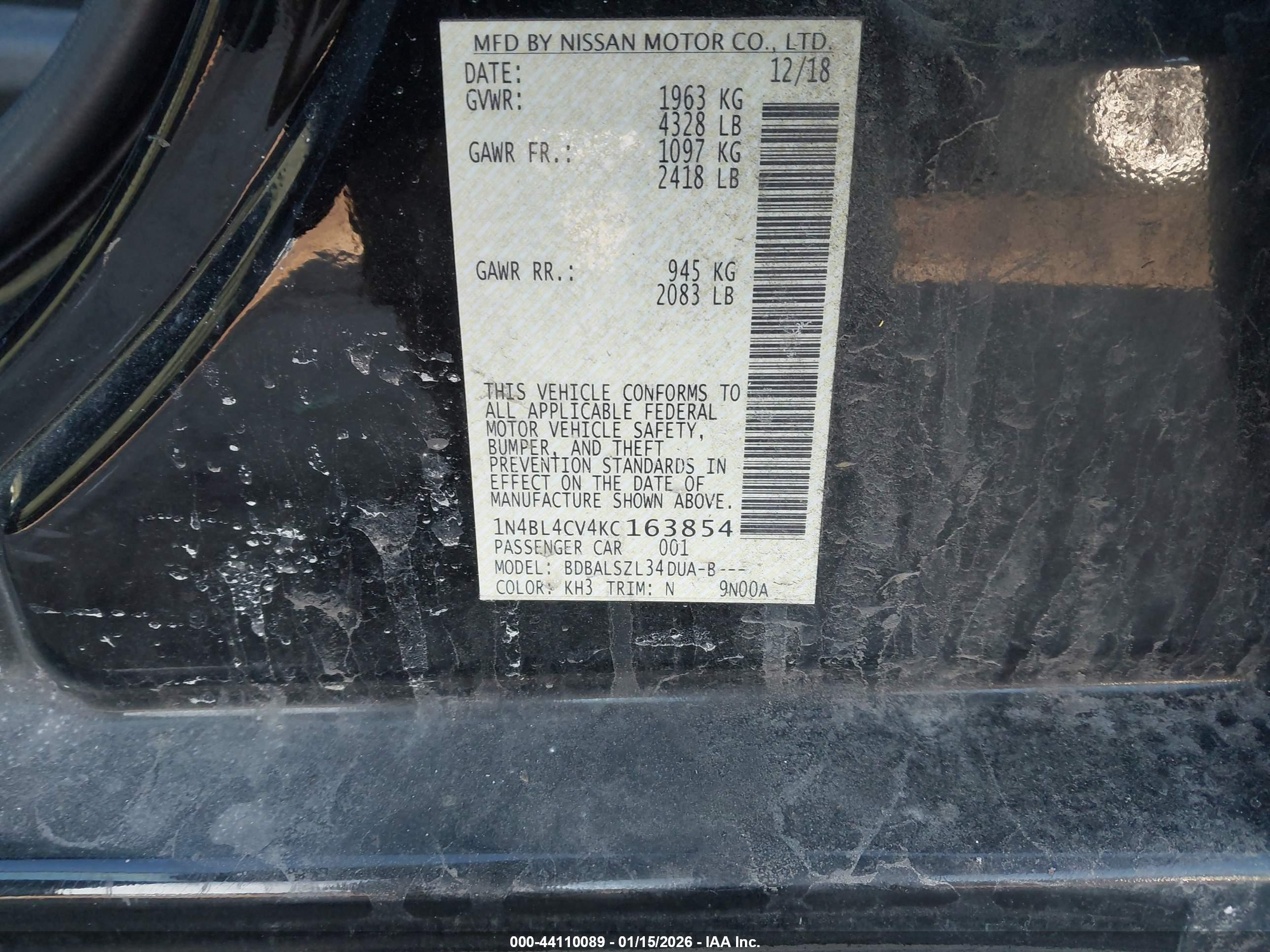 NISSAN ALTIMA image 9