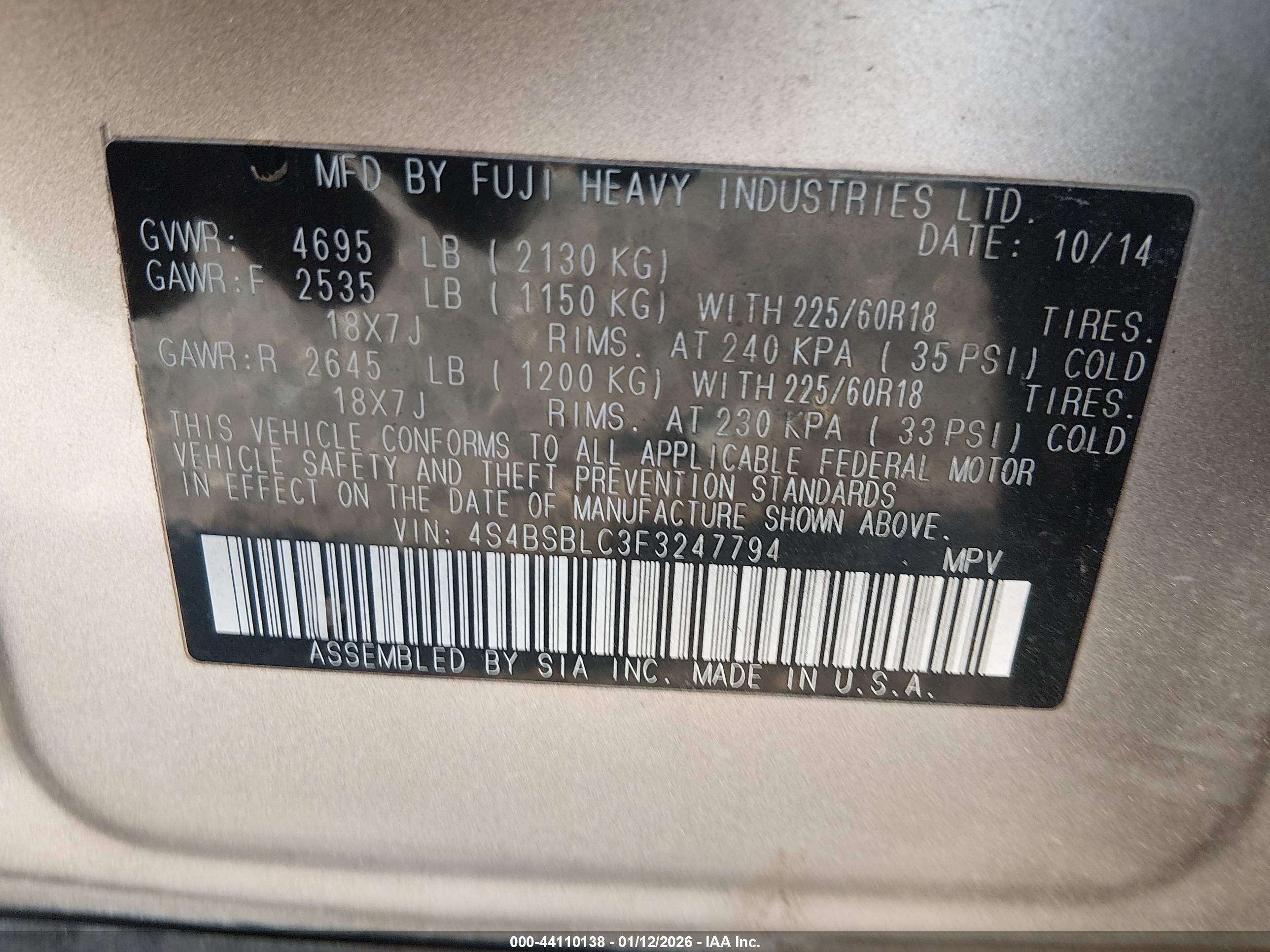 SUBARU OUTBACK image 9