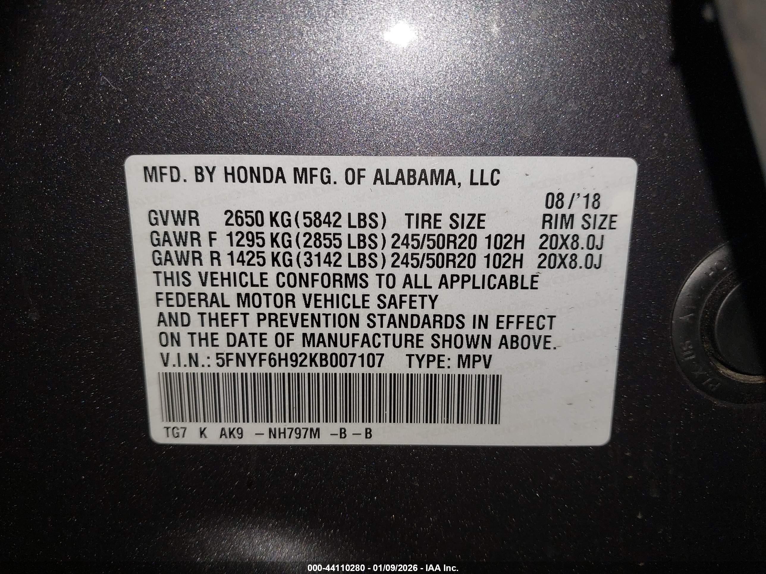HONDA PILOT image 9